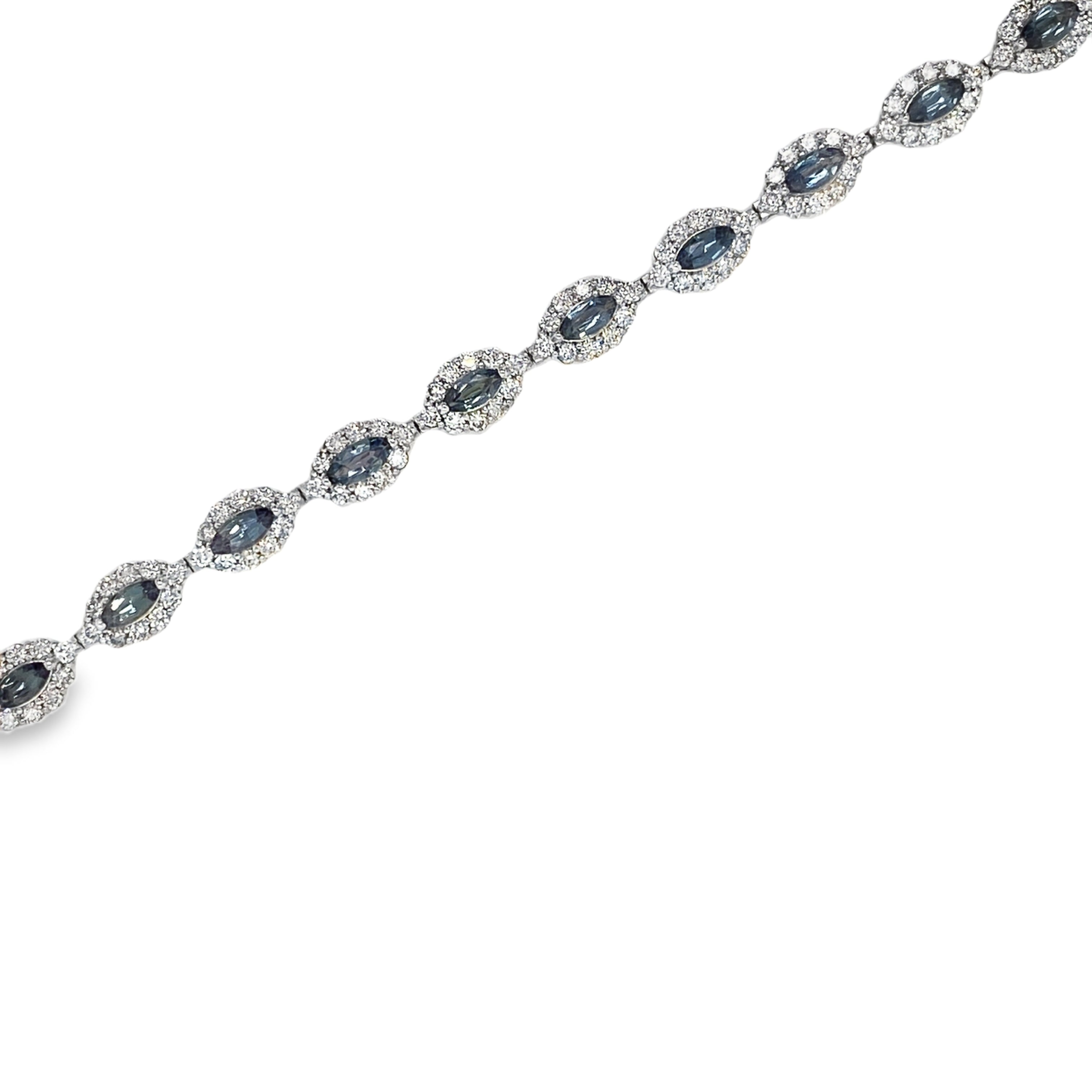 3.07ct Marquise-Cut Alexandrite & Diamond Platinum Bracelet