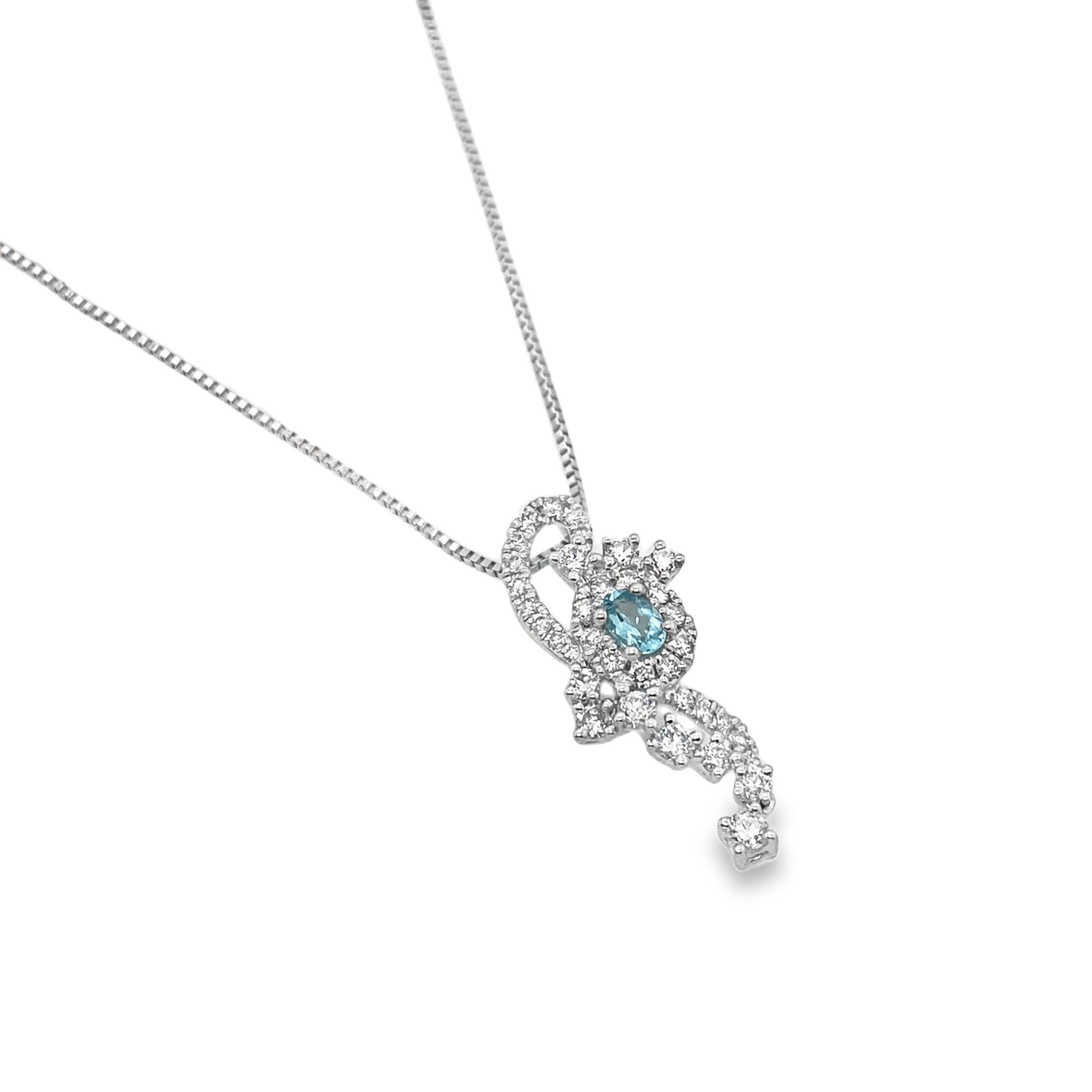 0.11ct Oval Paraiba Tourmaline & Diamond Platinum Pendant - Candid Japan