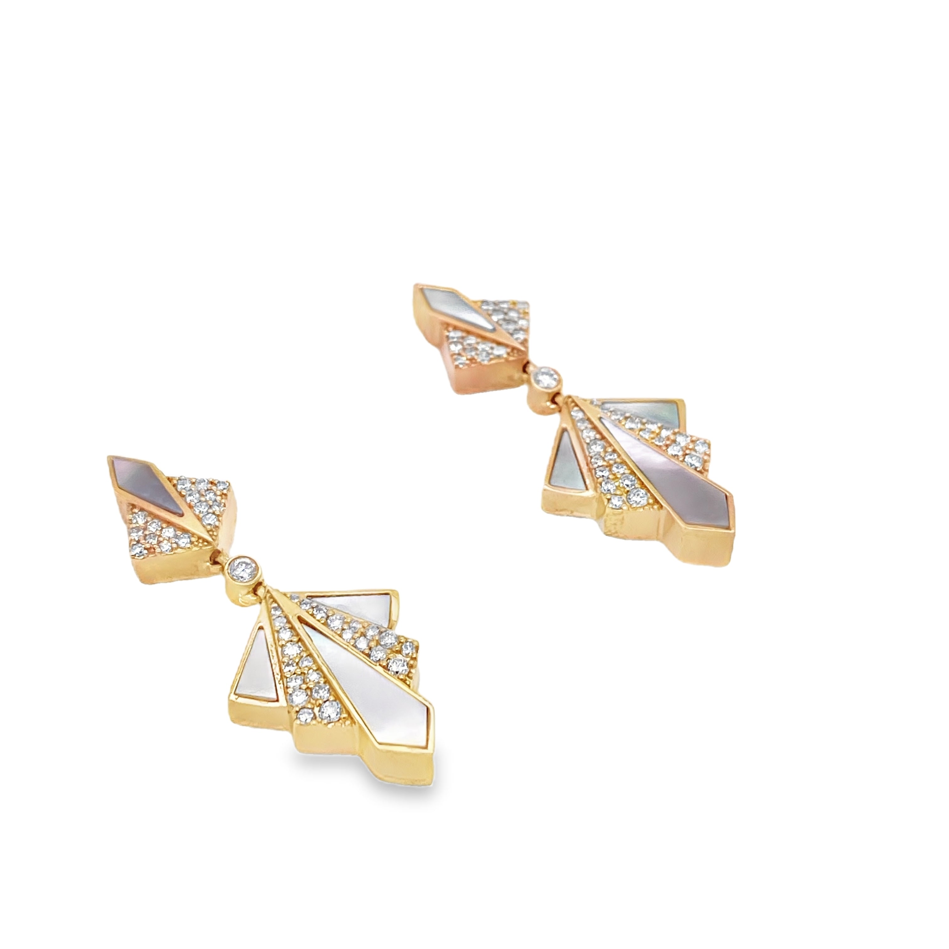 Mother of Pearl & Diamond Earrings