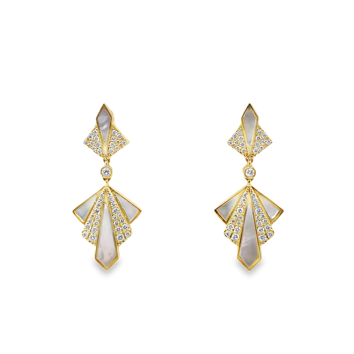 Mother of Pearl & Diamond Earrings