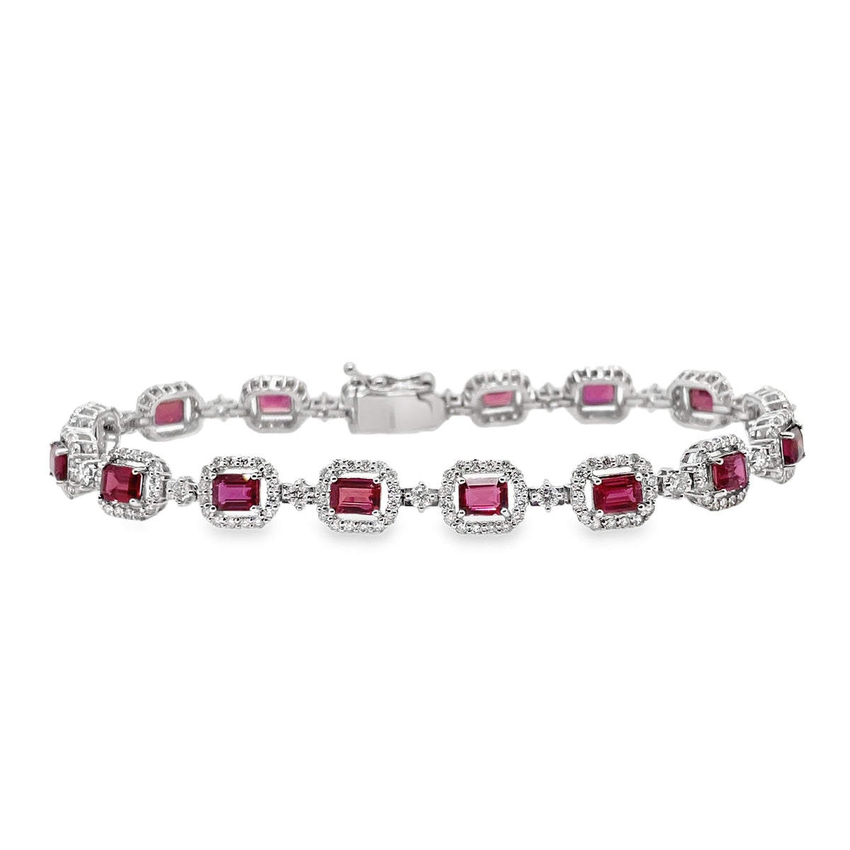 Octagonal Ruby & Diamond Bracelet