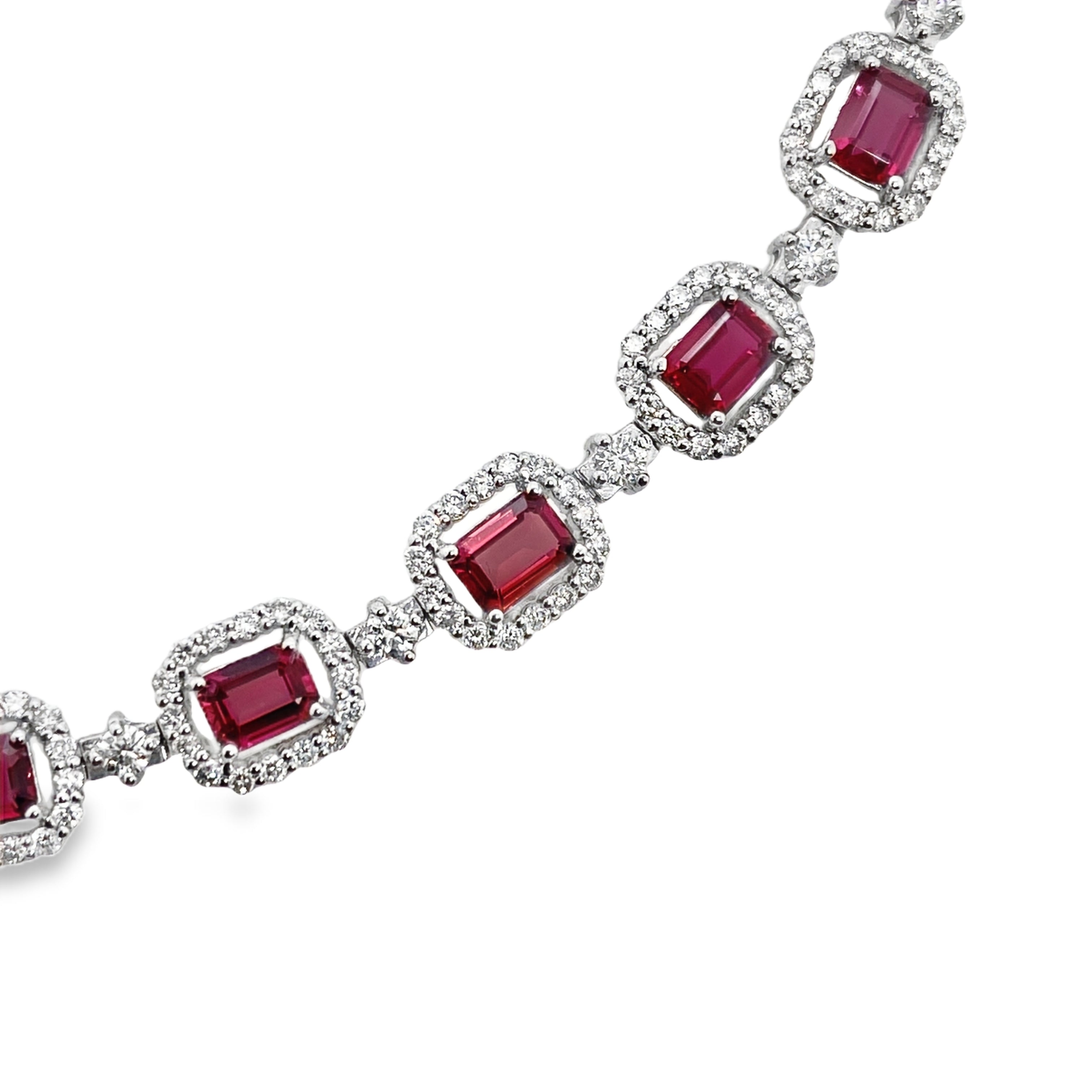 Octagonal Ruby & Diamond Bracelet