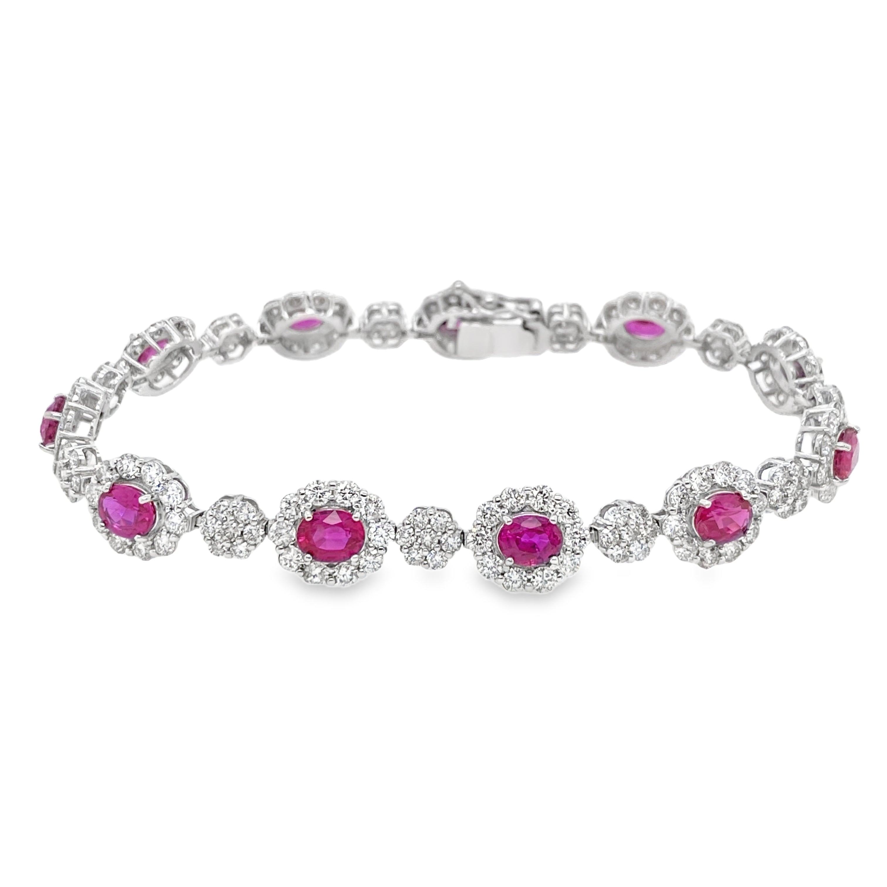 Oval Ruby & Diamond Bracelet