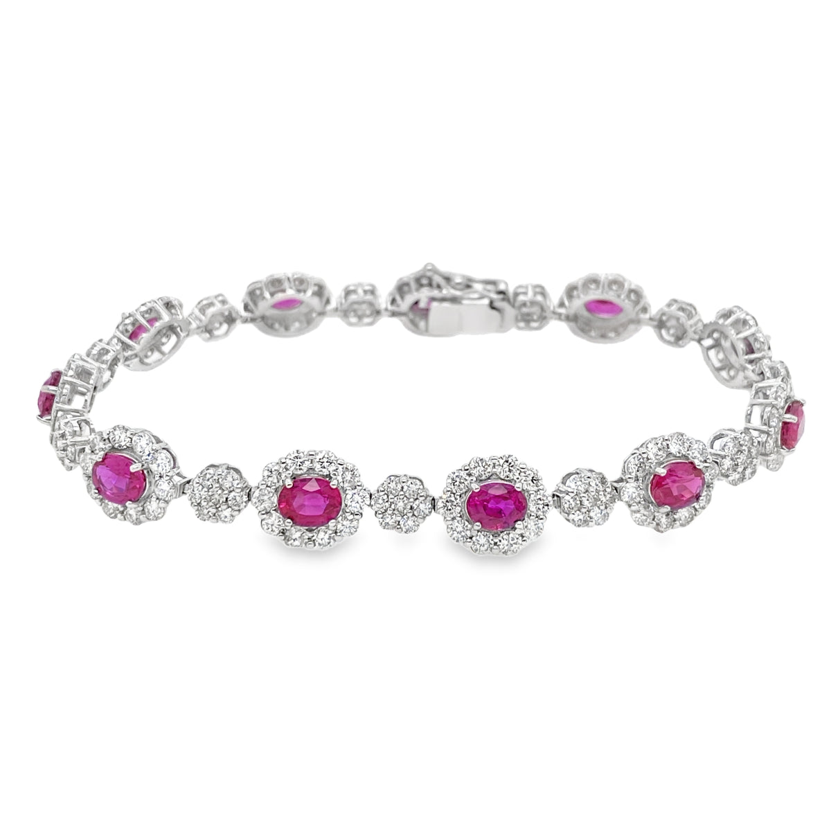 Oval Ruby & Diamond Bracelet