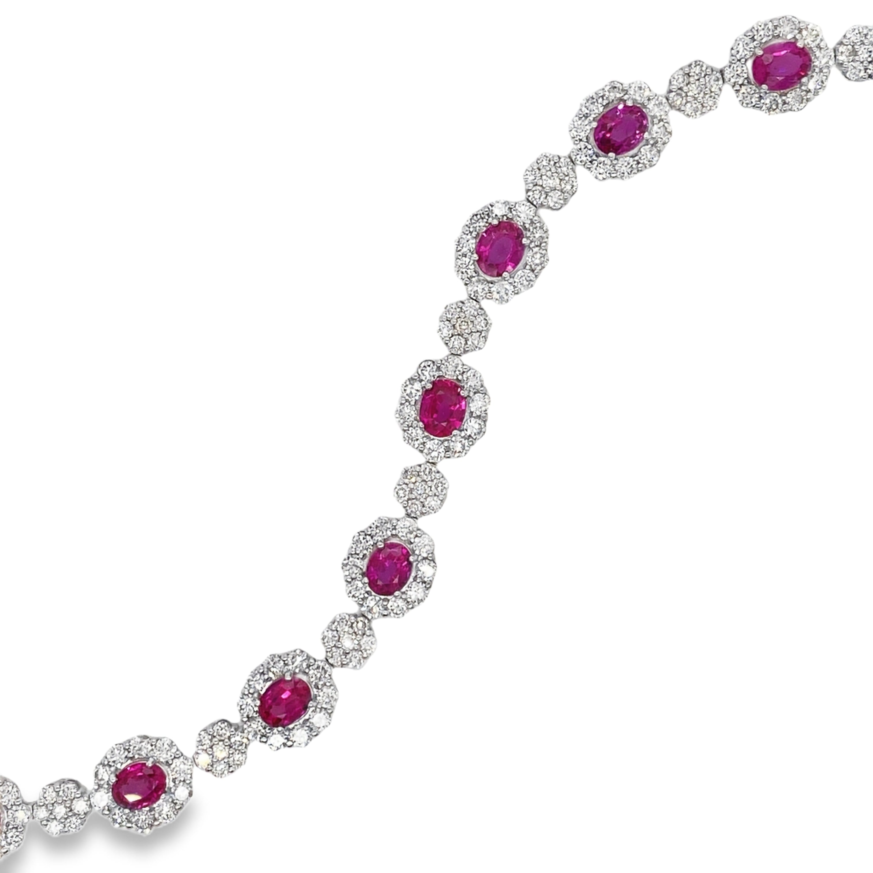 Oval Ruby & Diamond Bracelet