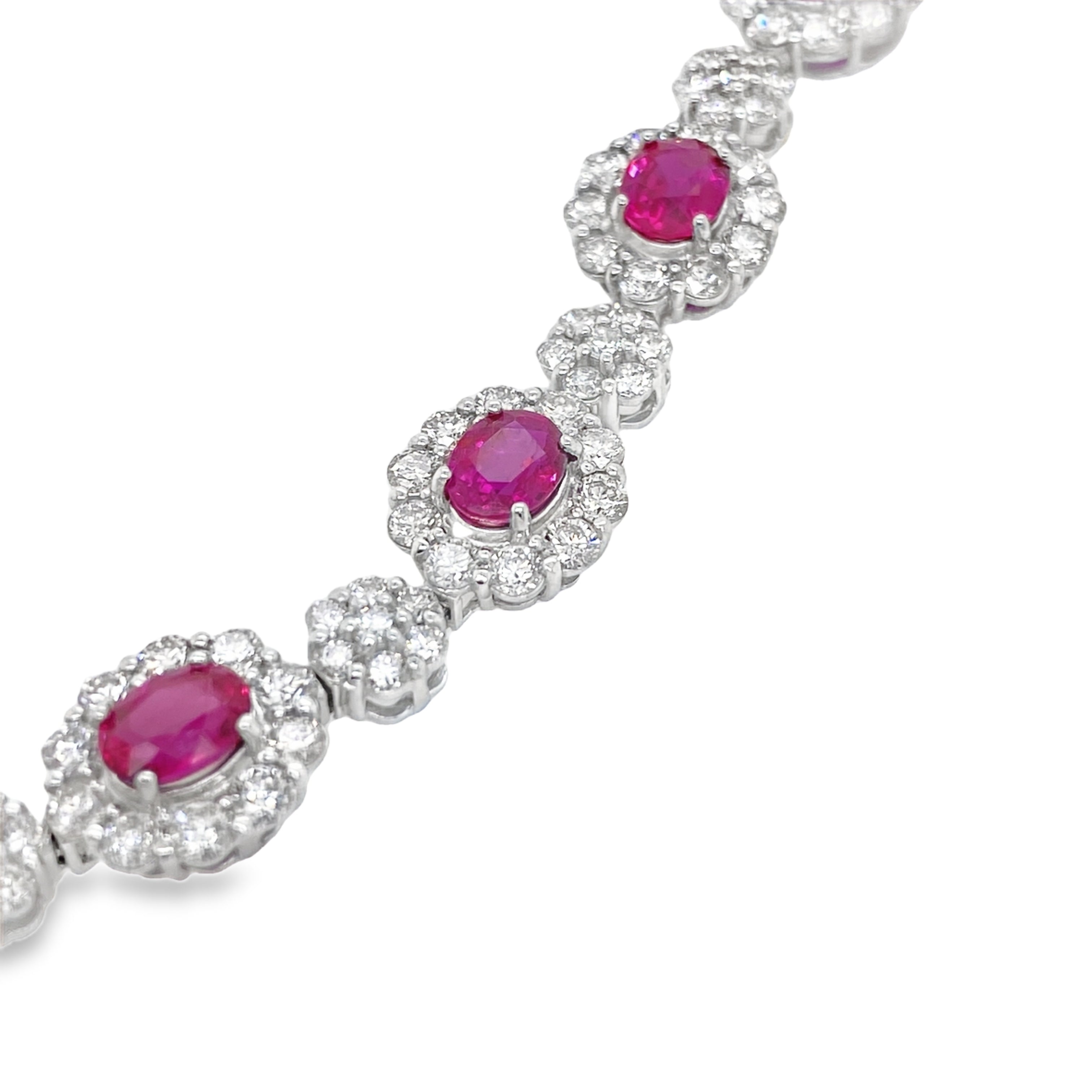 Oval Ruby & Diamond Bracelet
