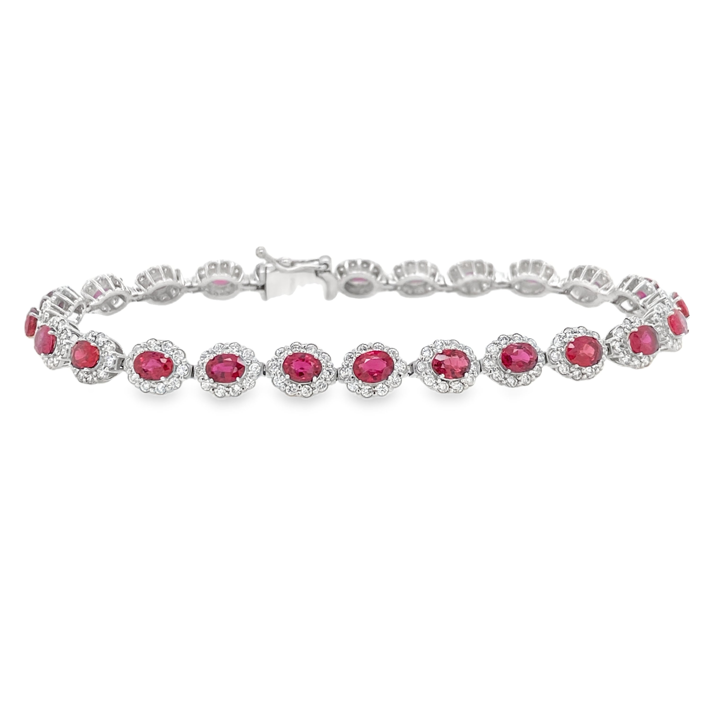 Oval Ruby & Diamond Bracelet