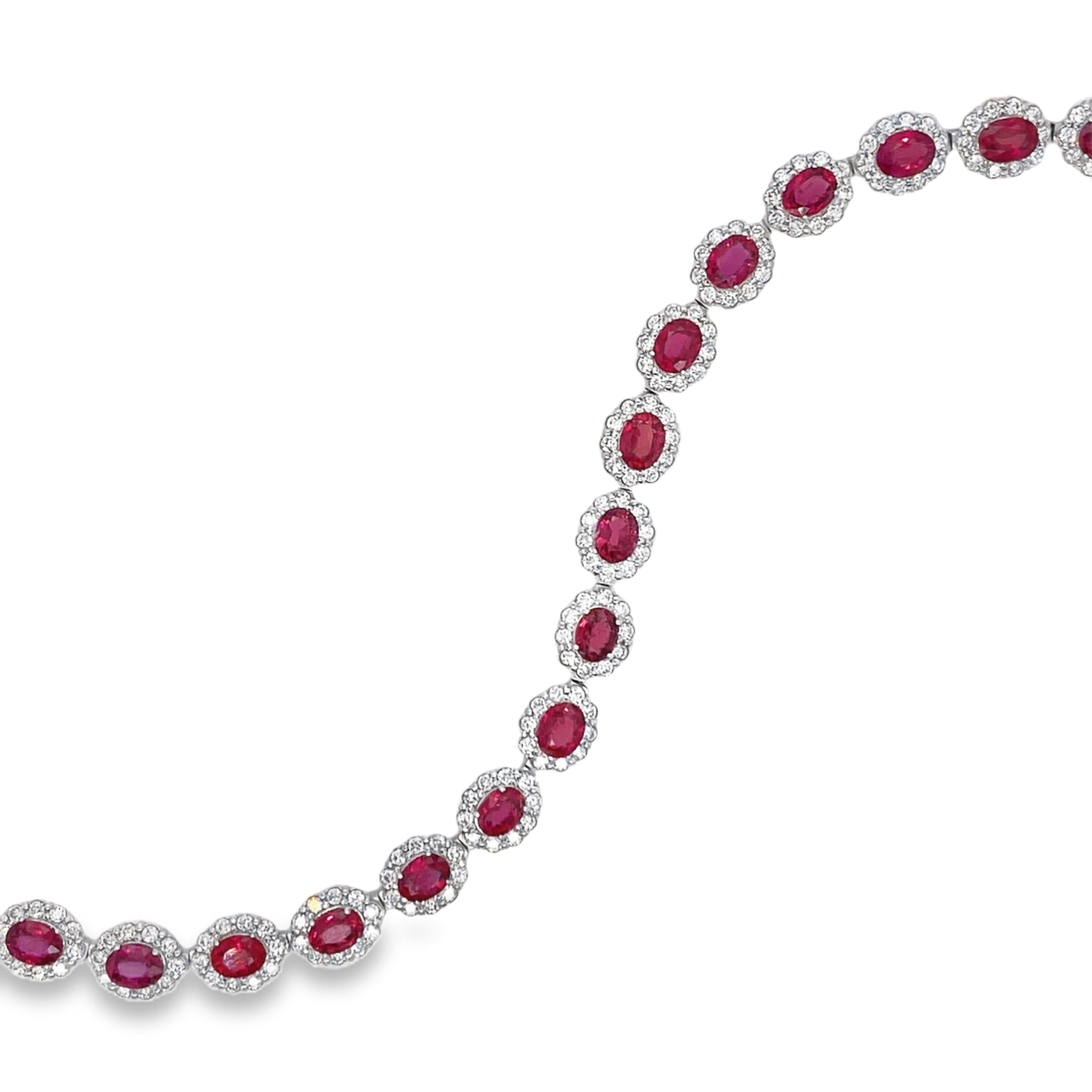 Oval Ruby & Diamond Bracelet