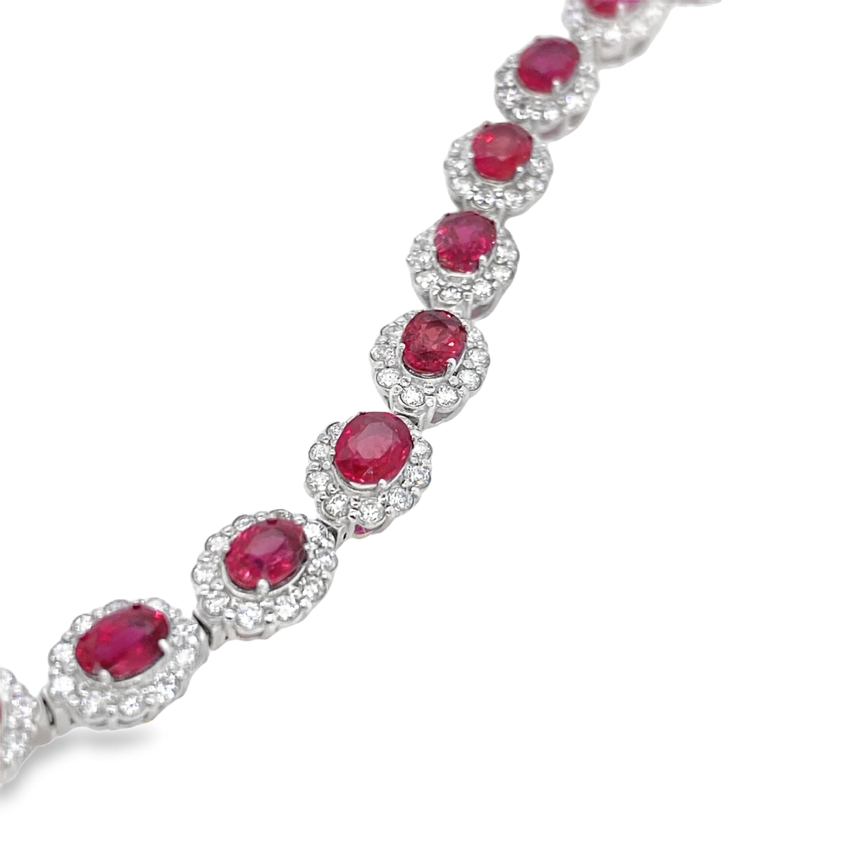 Oval Ruby & Diamond Bracelet