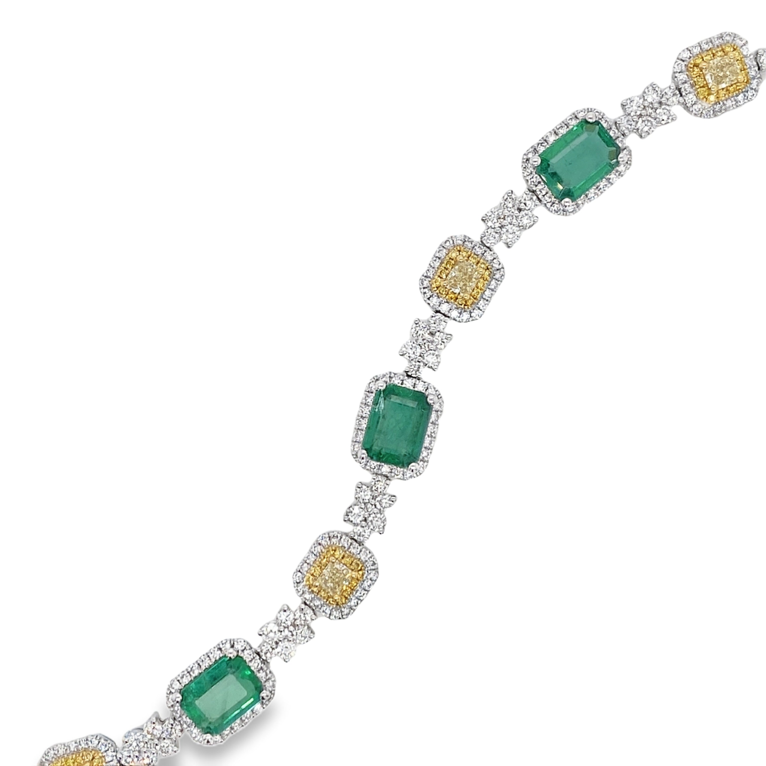 Emerald & Yellow Diamond Bracelet