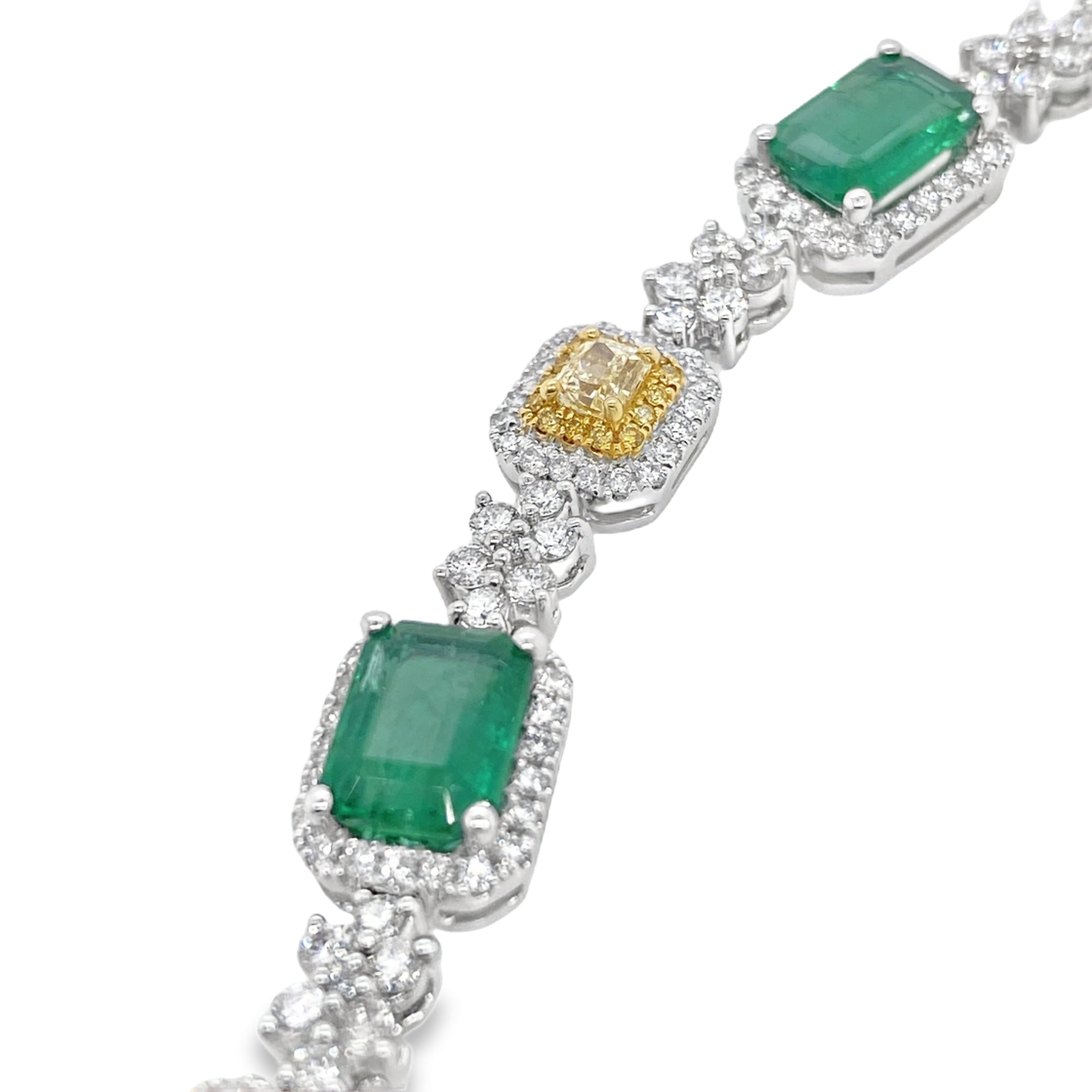 Emerald & Yellow Diamond Bracelet