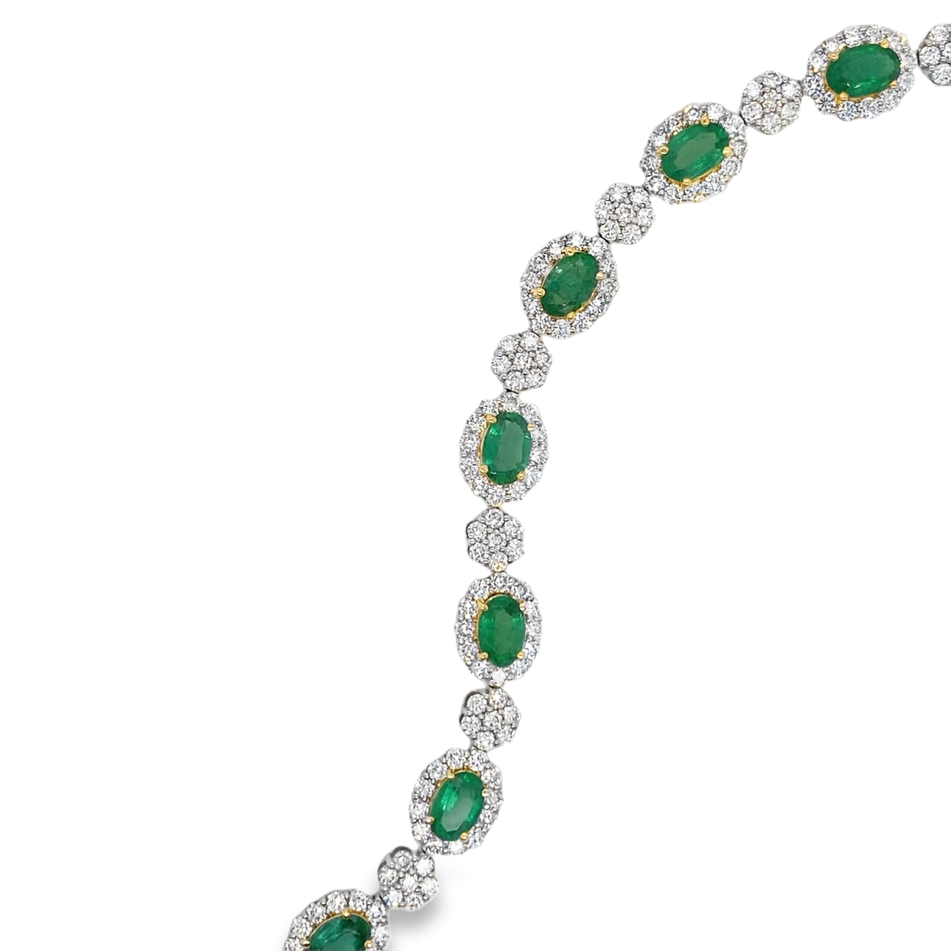 Oval Emerald & Diamond Bracelet