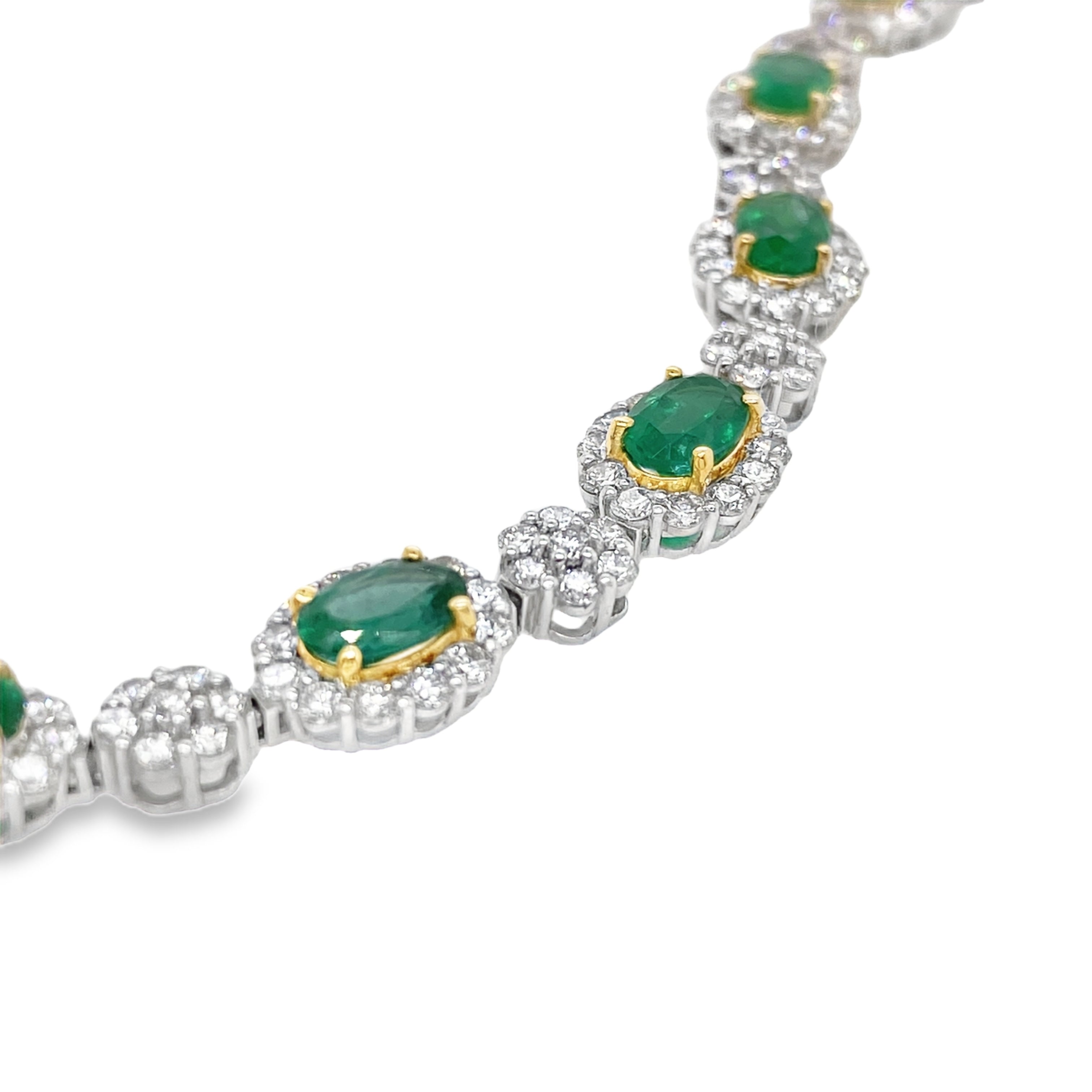 Oval Emerald & Diamond Bracelet