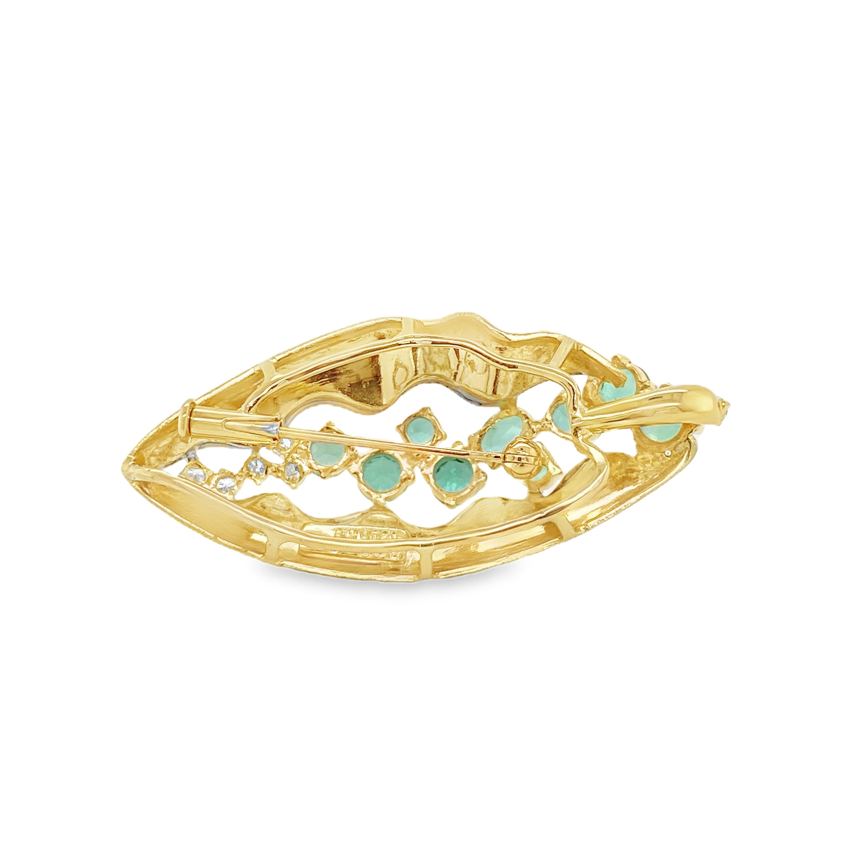 Leaf-Inspired Paraiba & Diamond Brooch/Pendant
