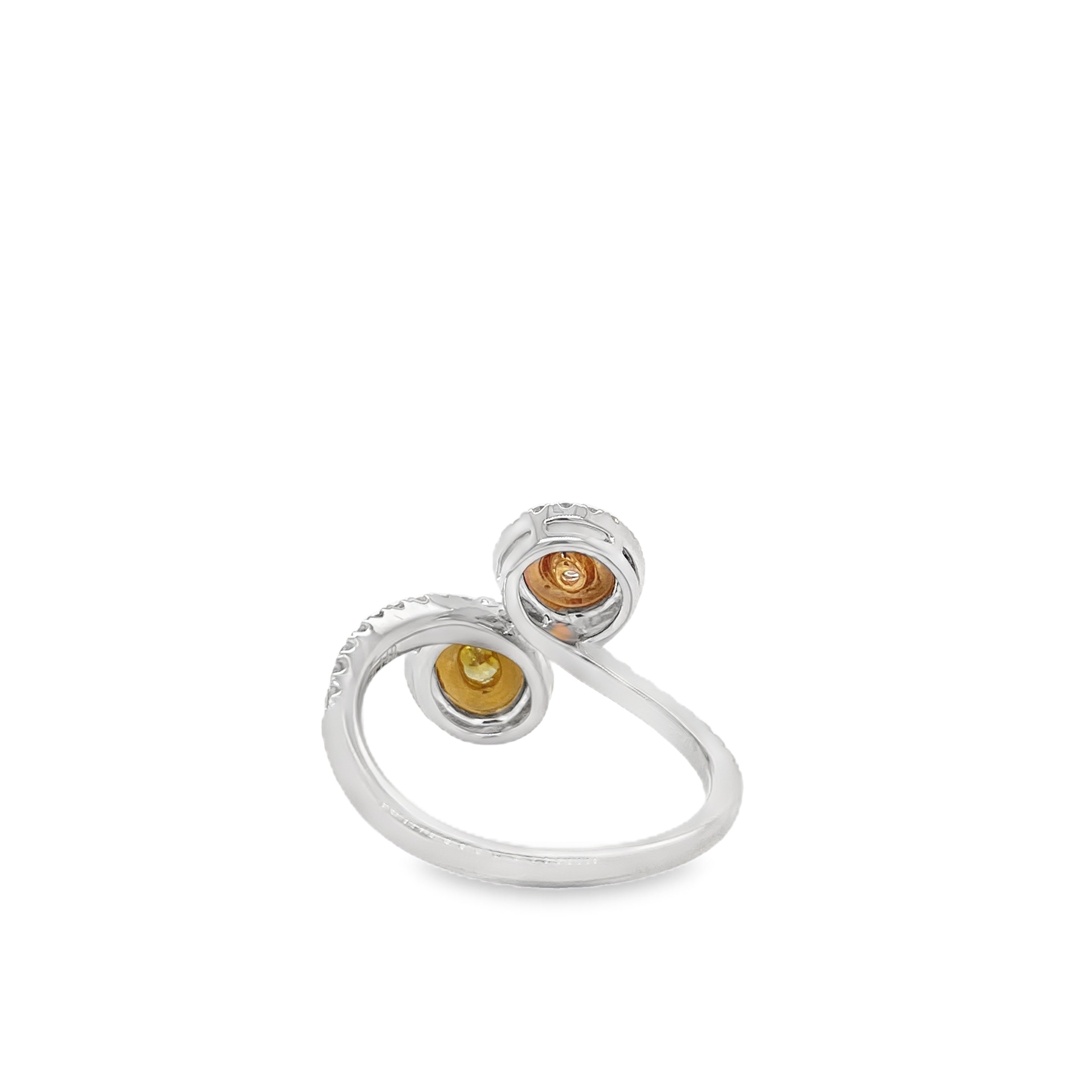 Fancy Pink & Yellow Oval Diamond Ring