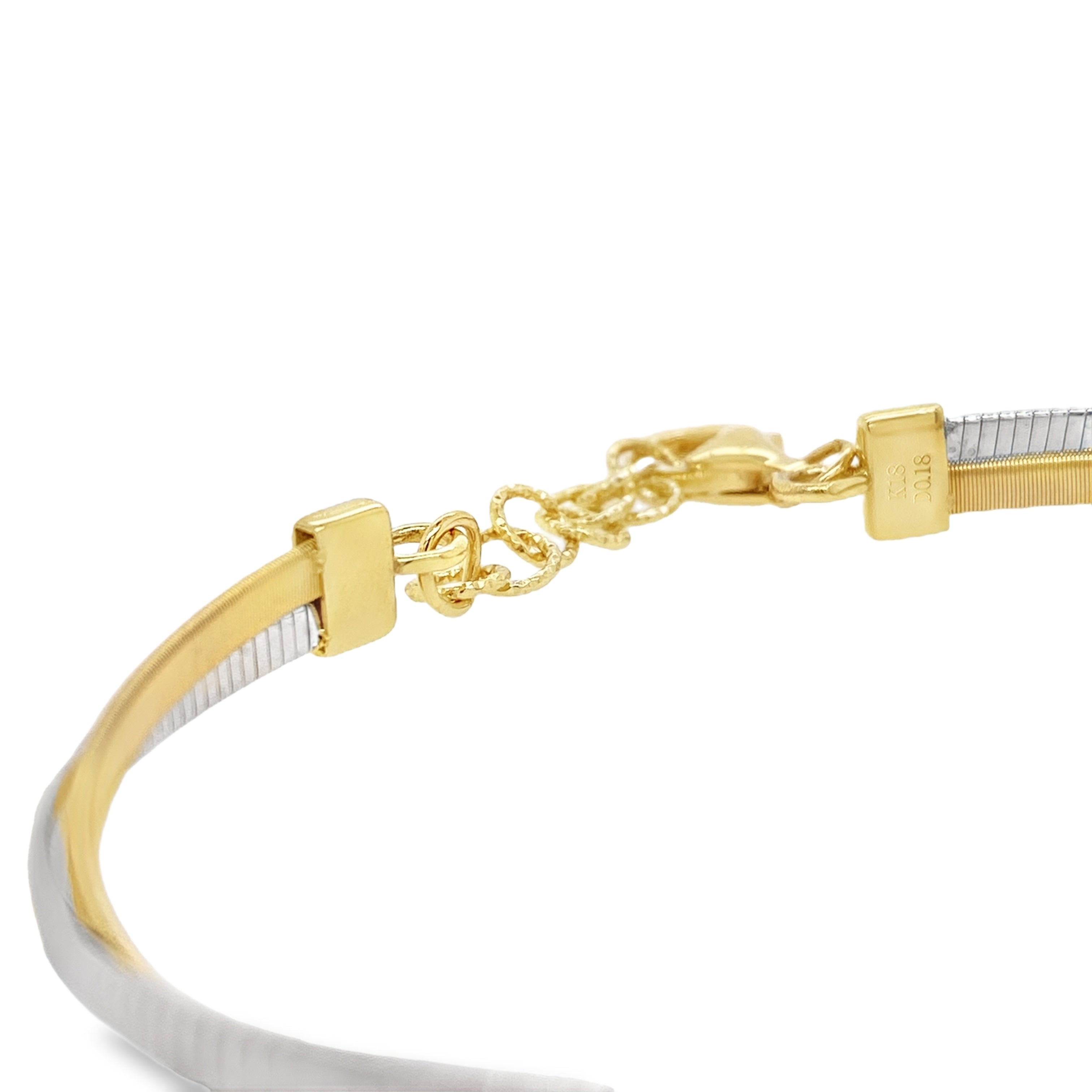 Brushed Metal Cushion-Shaped Diamond Bangle