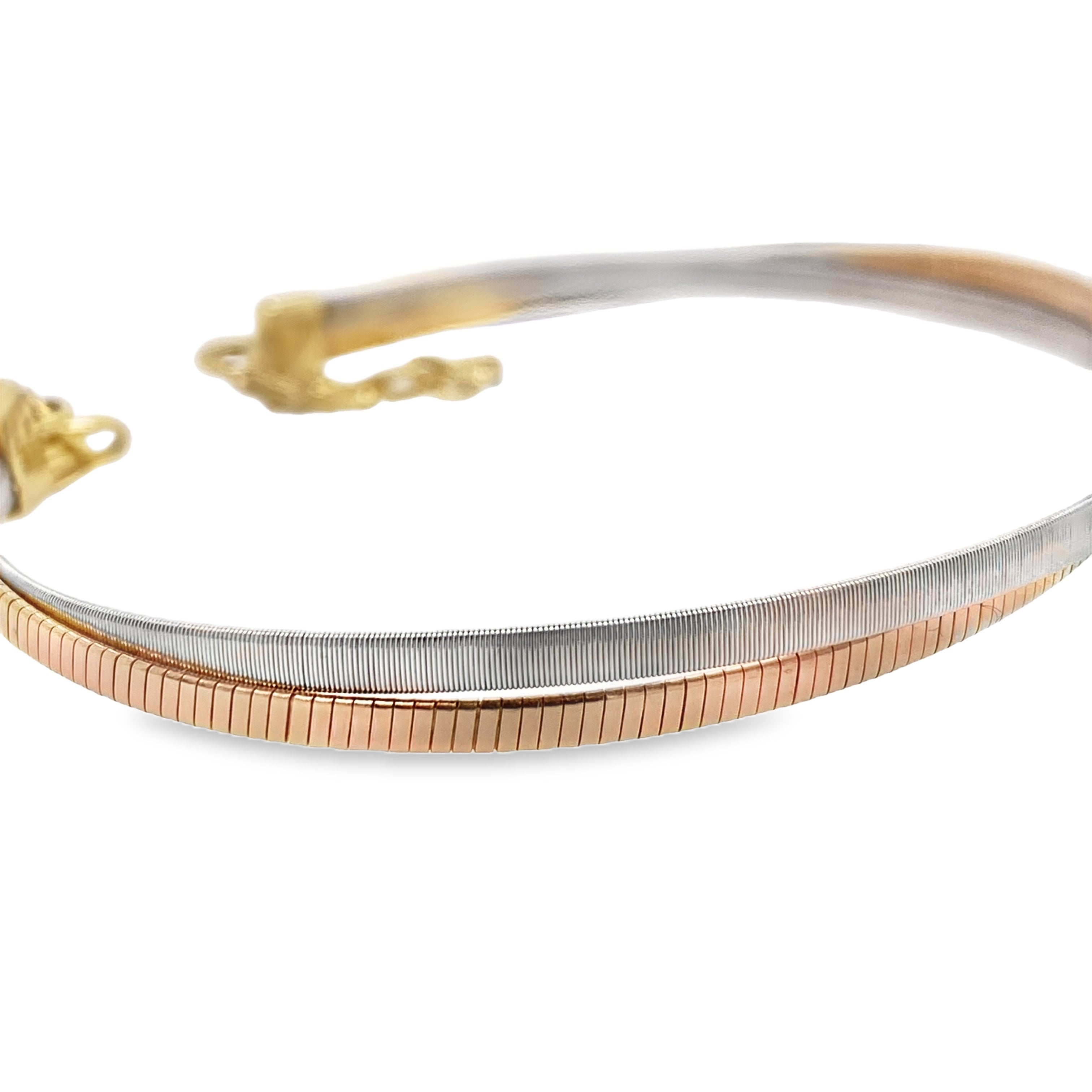 Brushed Metal Cushion-Shaped Diamond Bangle