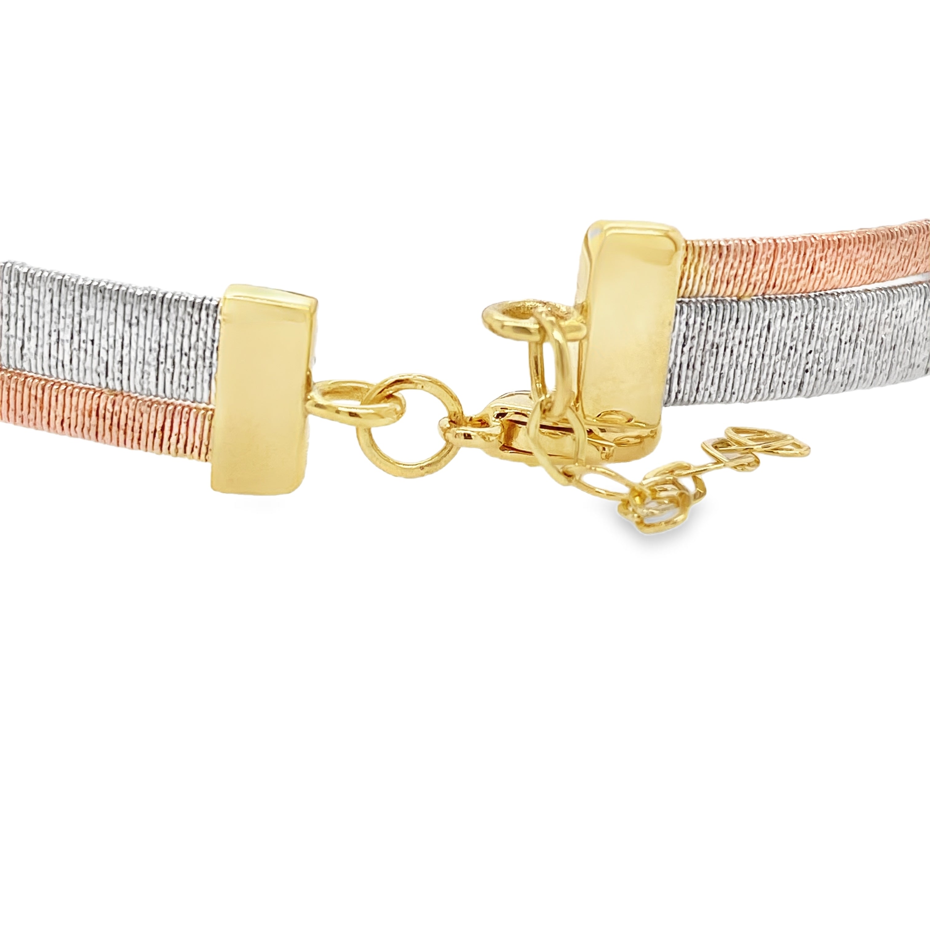 Flexible Diamond Brushed Metal Bangle