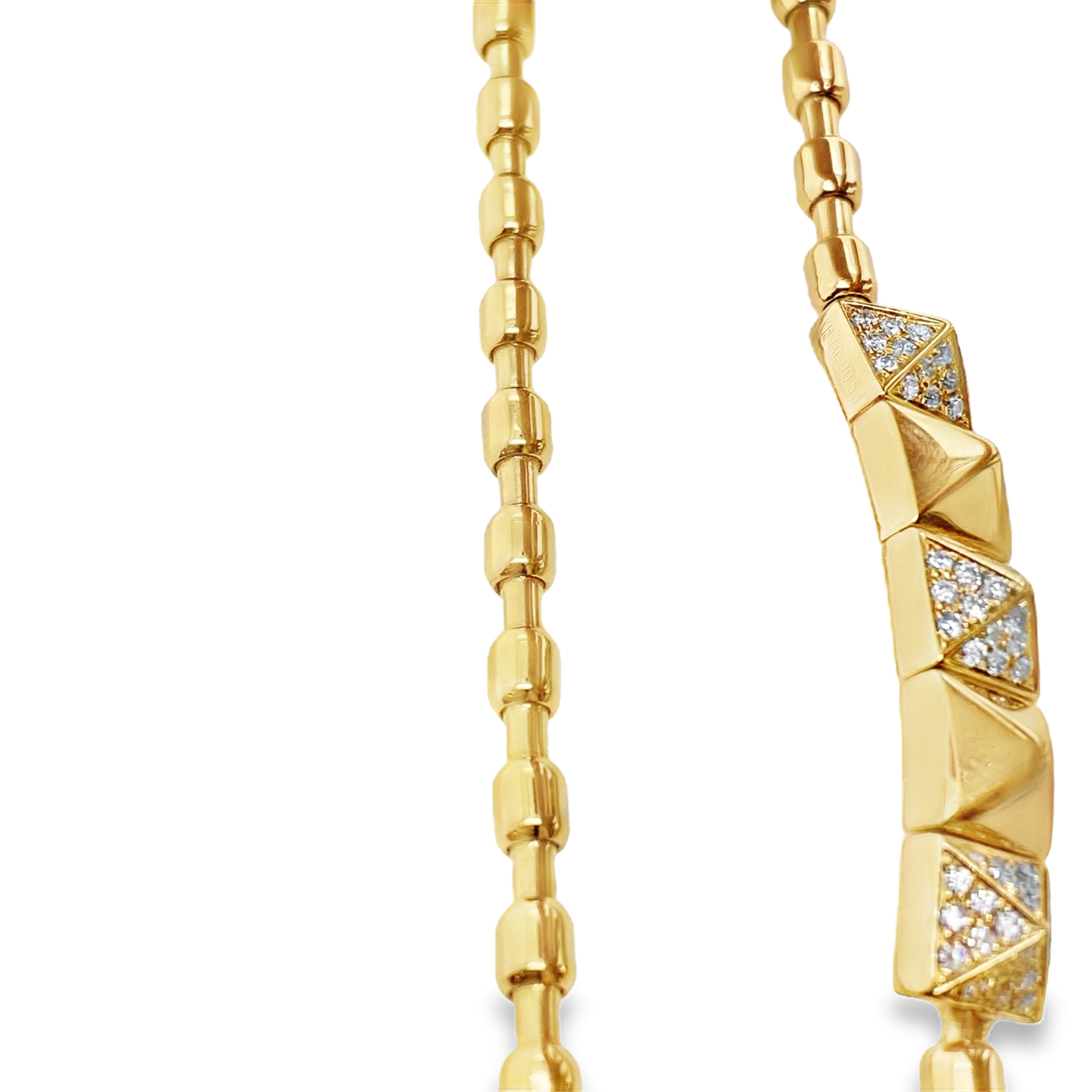 Angular Free-Size Diamond Bangle Bracelet
