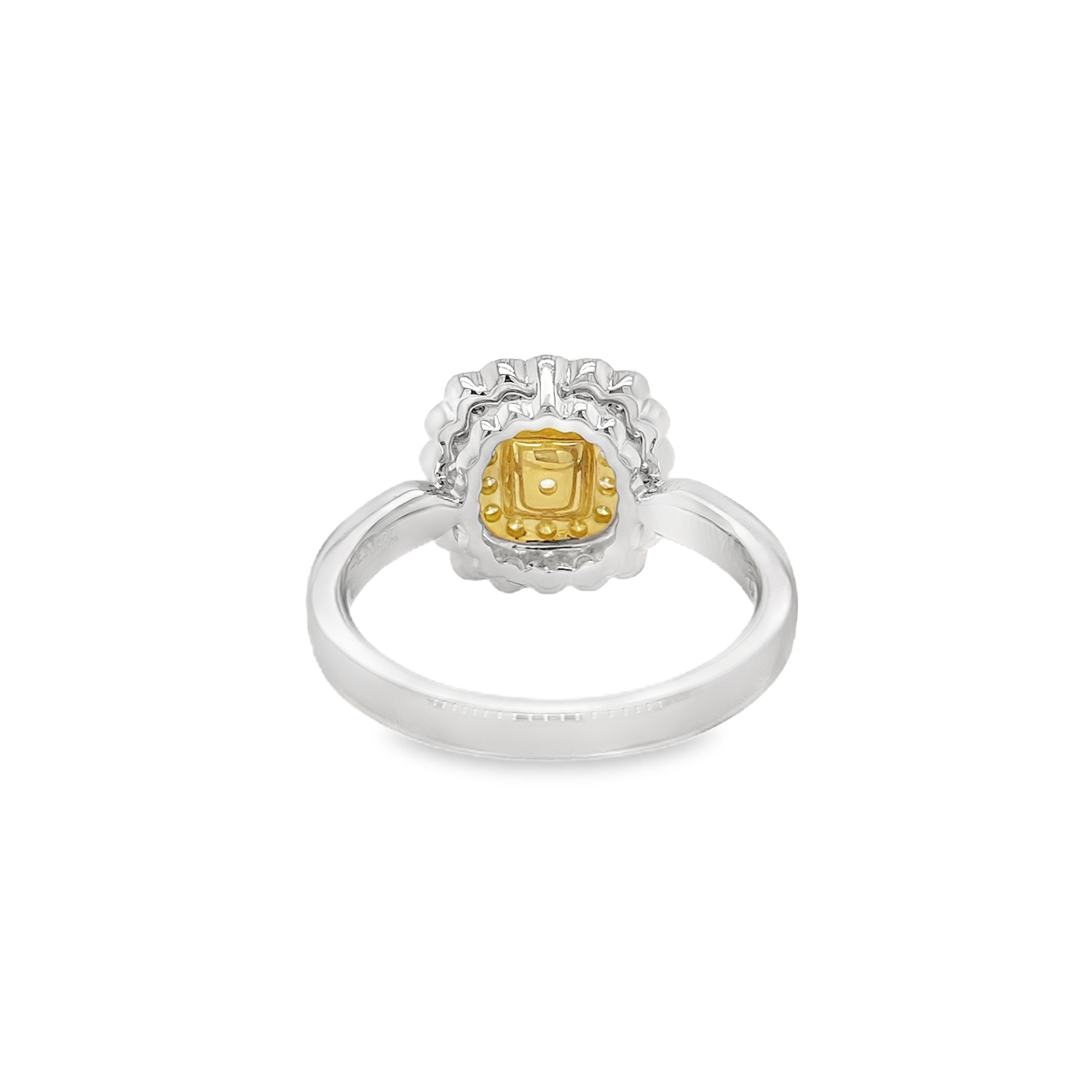 Fancy Intense Yellow Cushion Diamond Ring