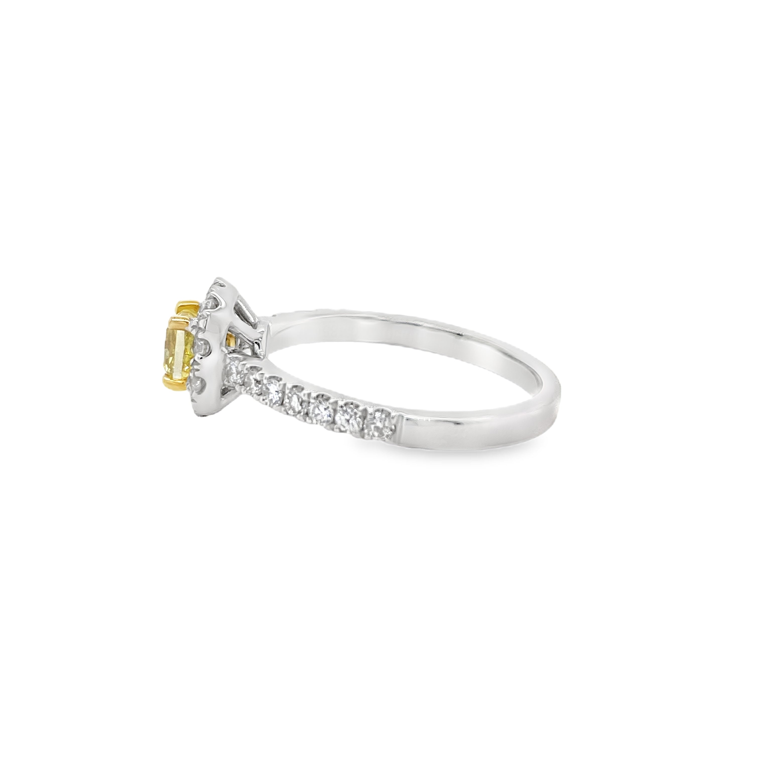 Fancy Intense Yellow Cushion Diamond Ring