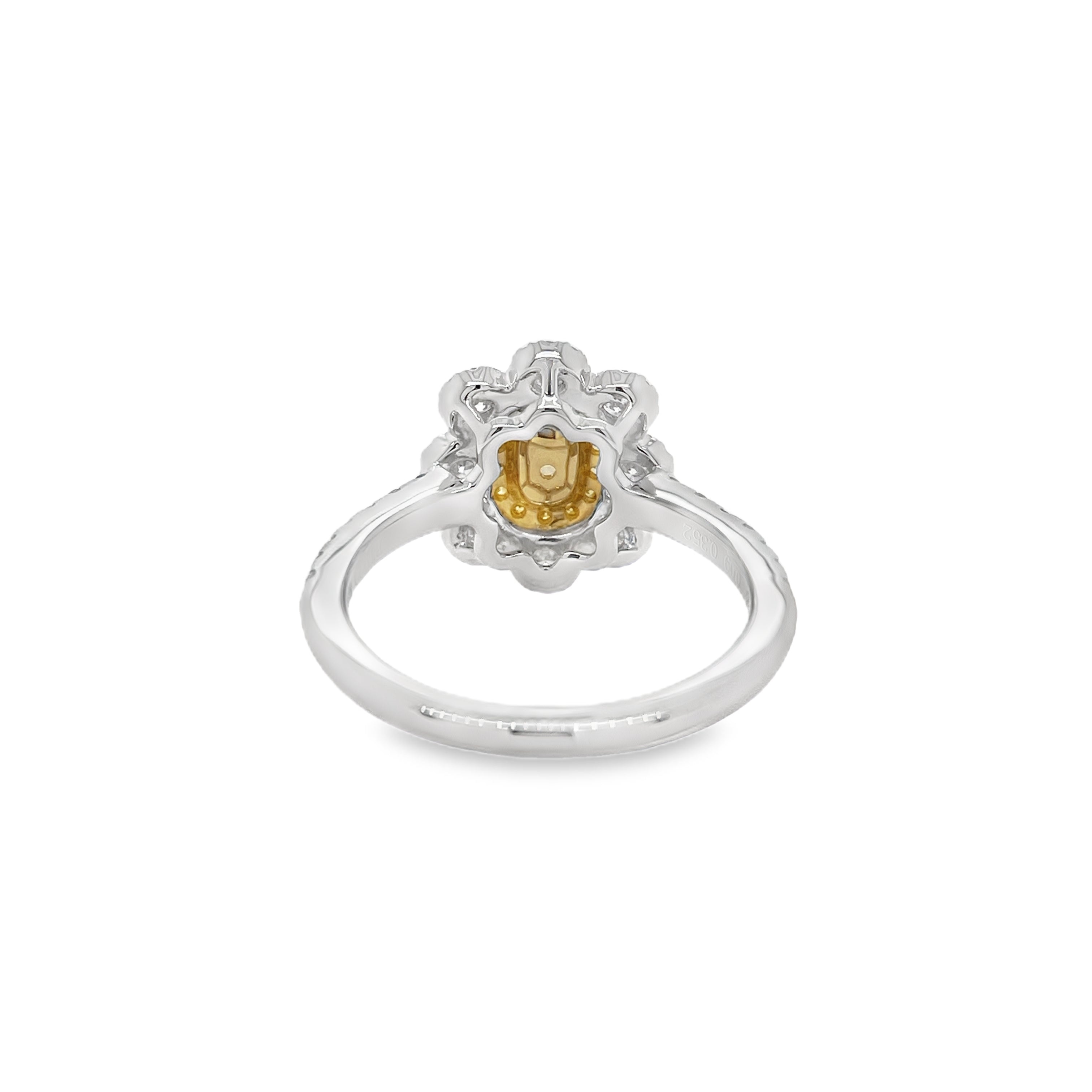 Fancy Intense Yellow Oval Diamond Ring
