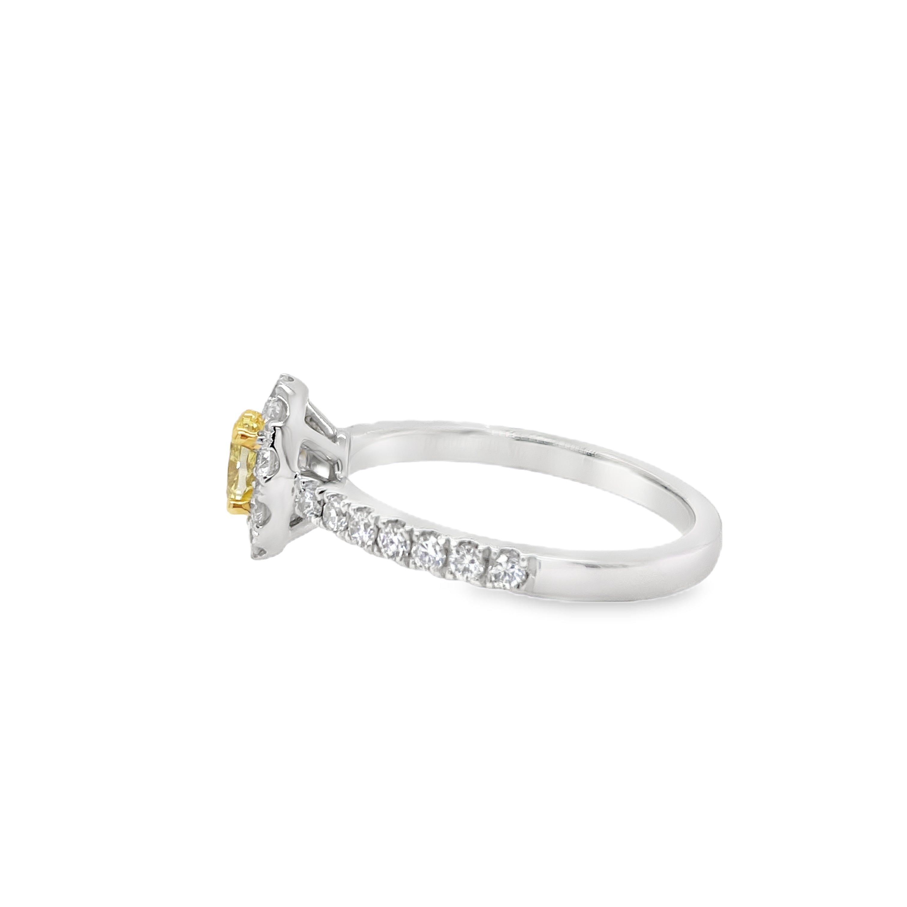 Fancy Intense Yellow Oval Diamond Ring