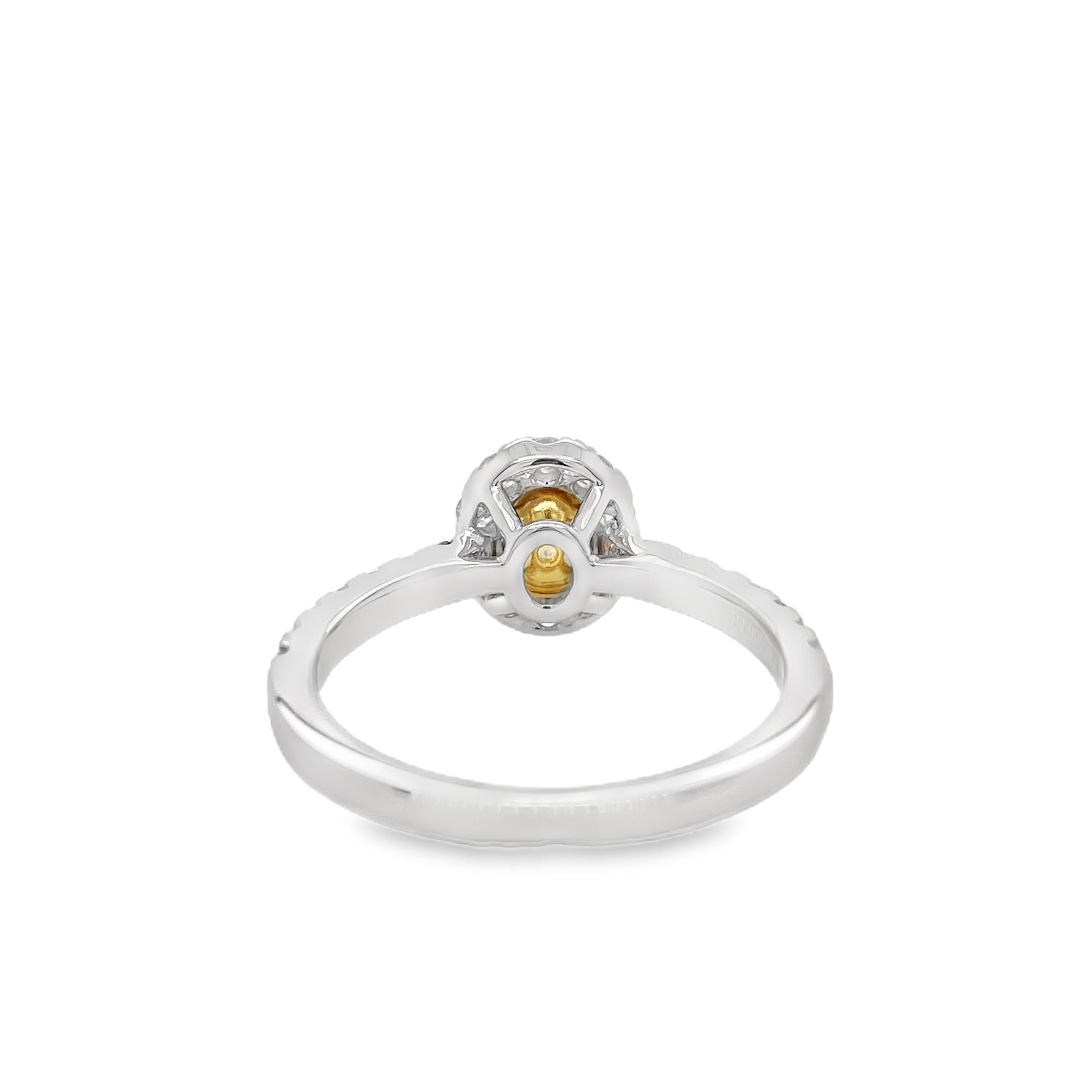 Fancy Intense Yellow Oval Diamond Ring