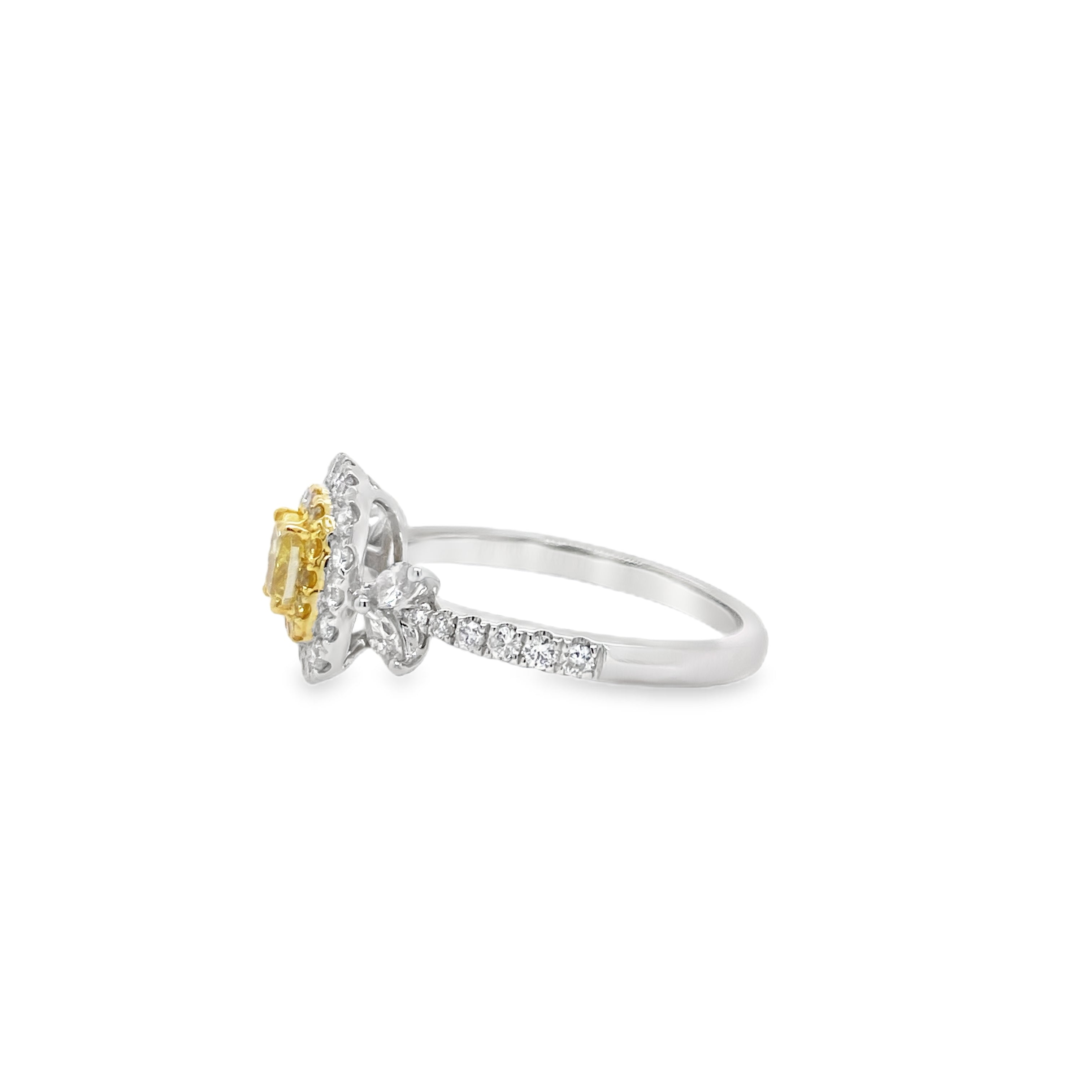 Fancy Intense Yellow Cushion Diamond Ring