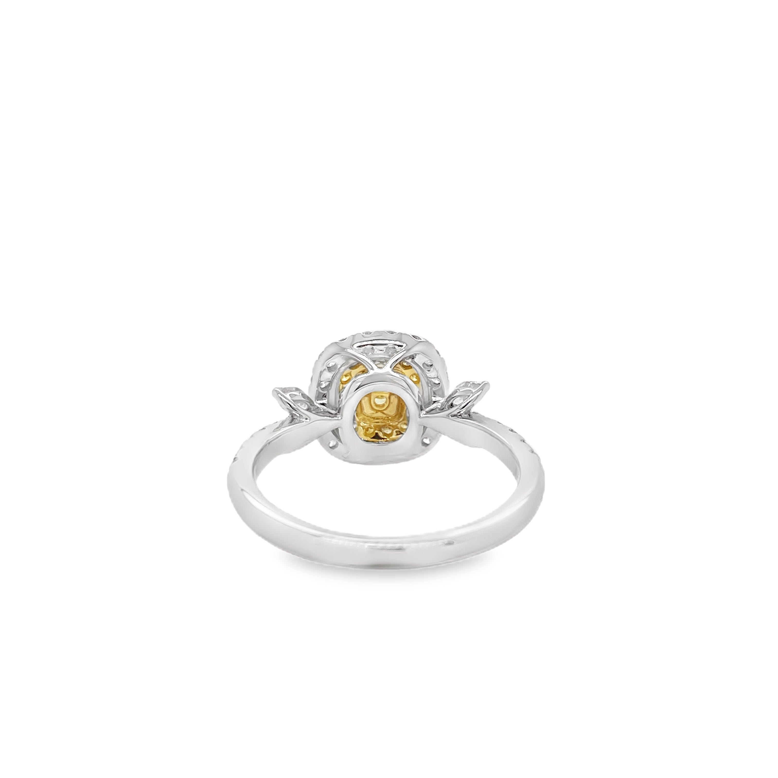 Fancy Intense Yellow Cushion Diamond Ring