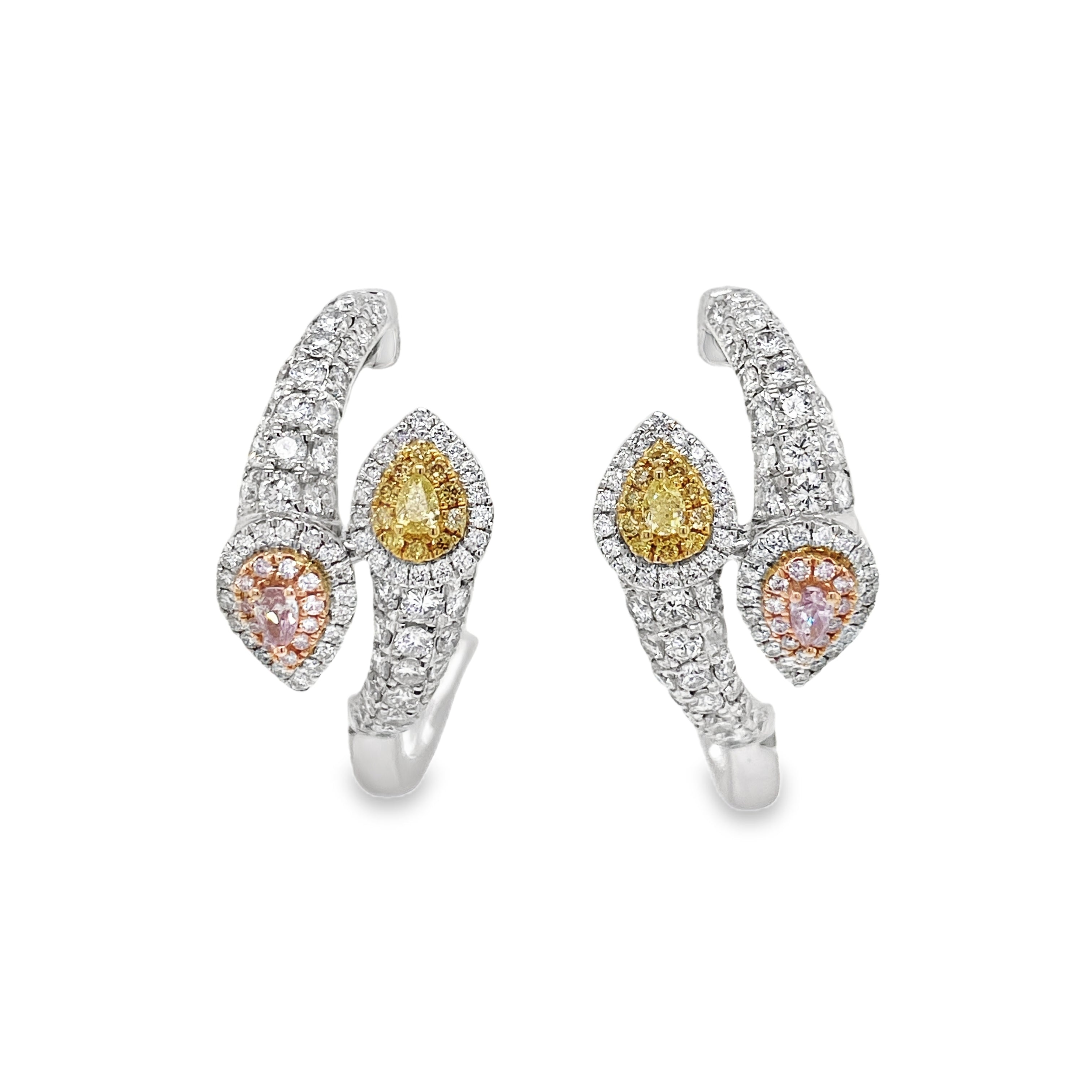 Fancy Pink & Yellow Diamond Statement Earrings