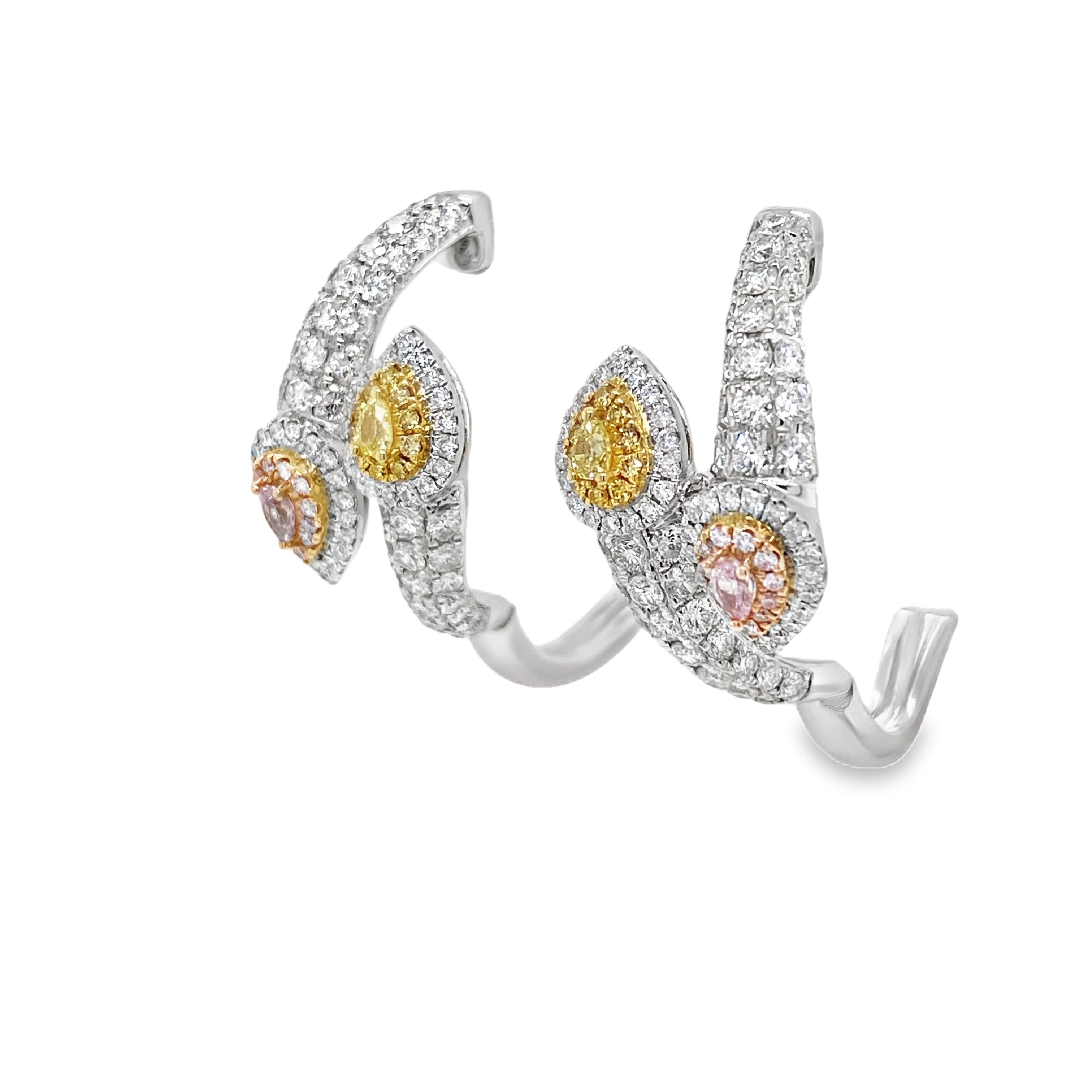 Fancy Pink & Yellow Diamond Statement Earrings
