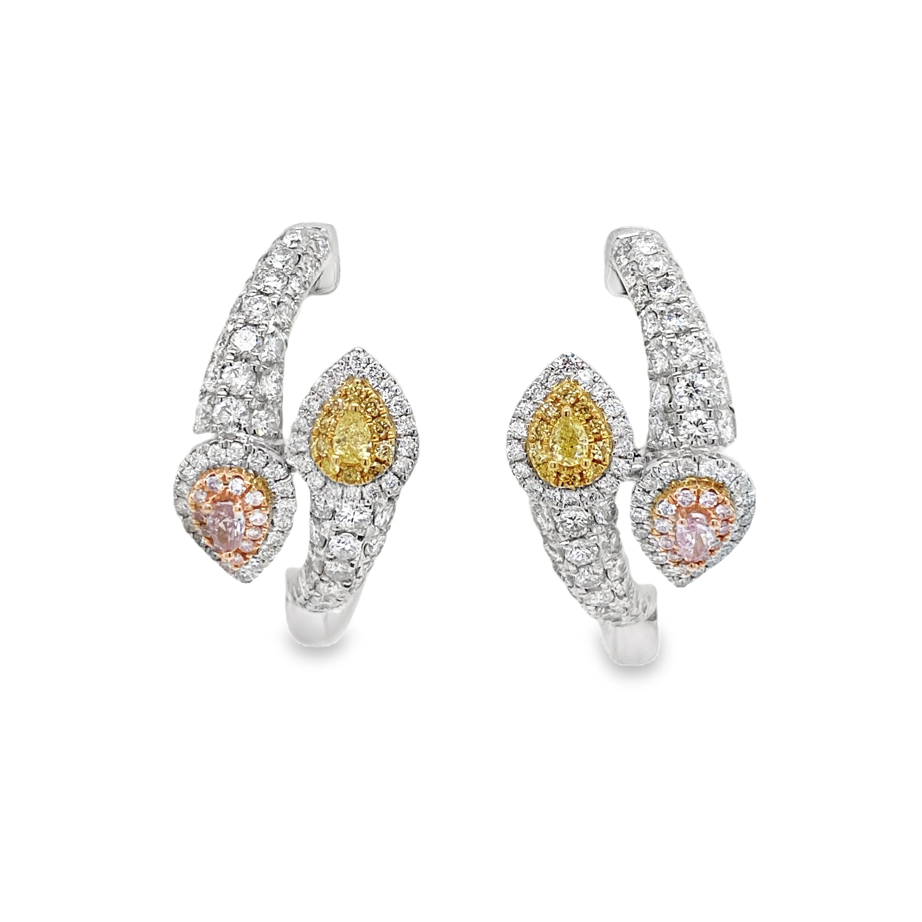 Fancy Pink & Yellow Diamond Statement Earrings