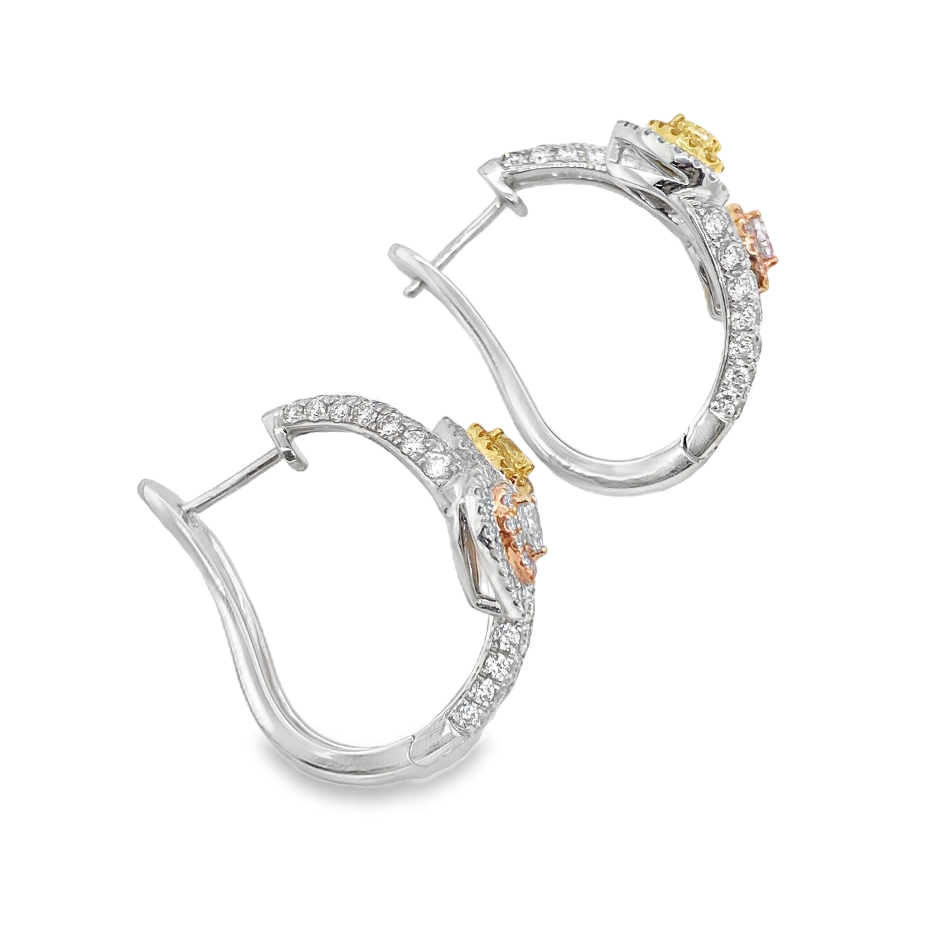 Fancy Pink & Yellow Diamond Statement Earrings