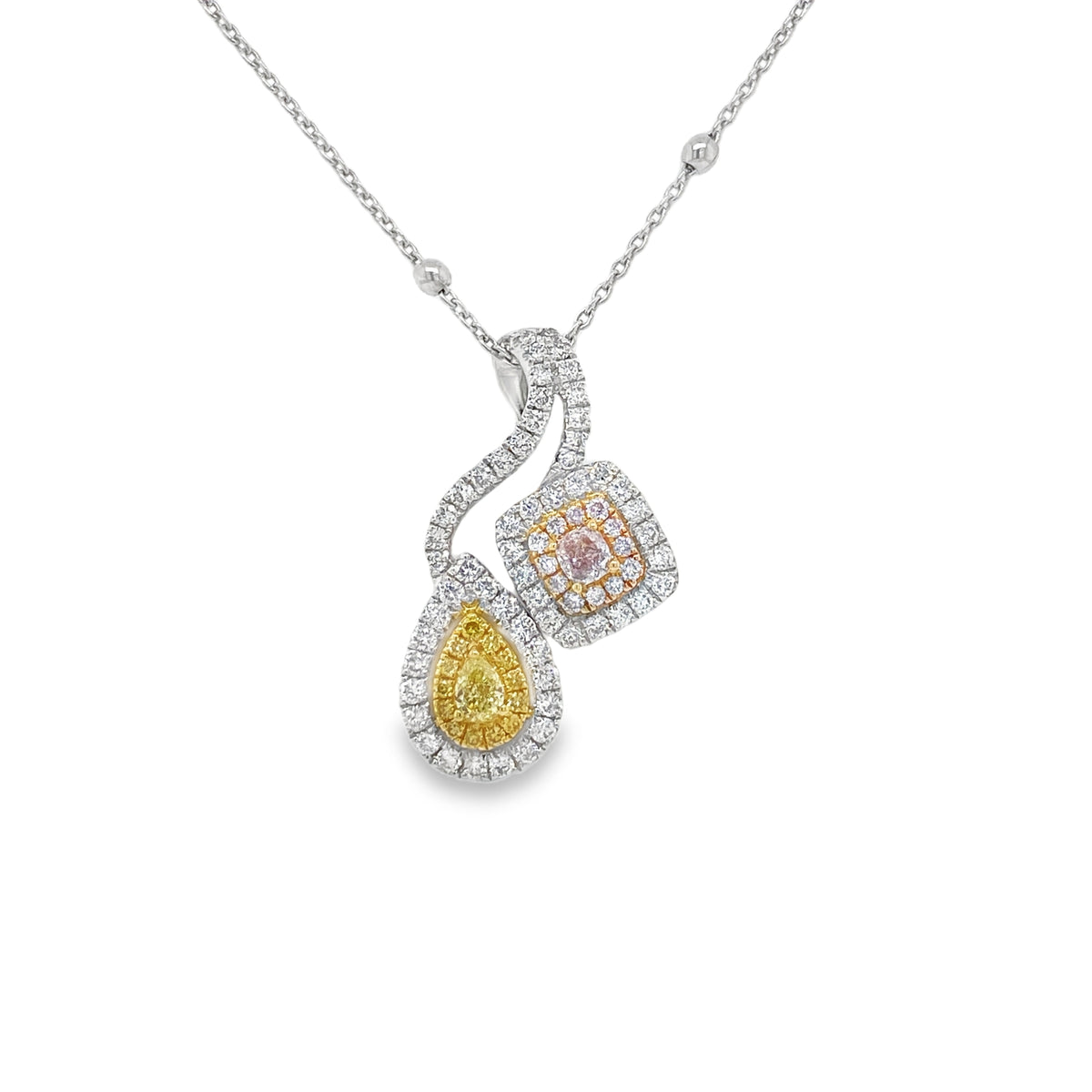 Fancy Pink & Yellow Diamond Combination Pendant