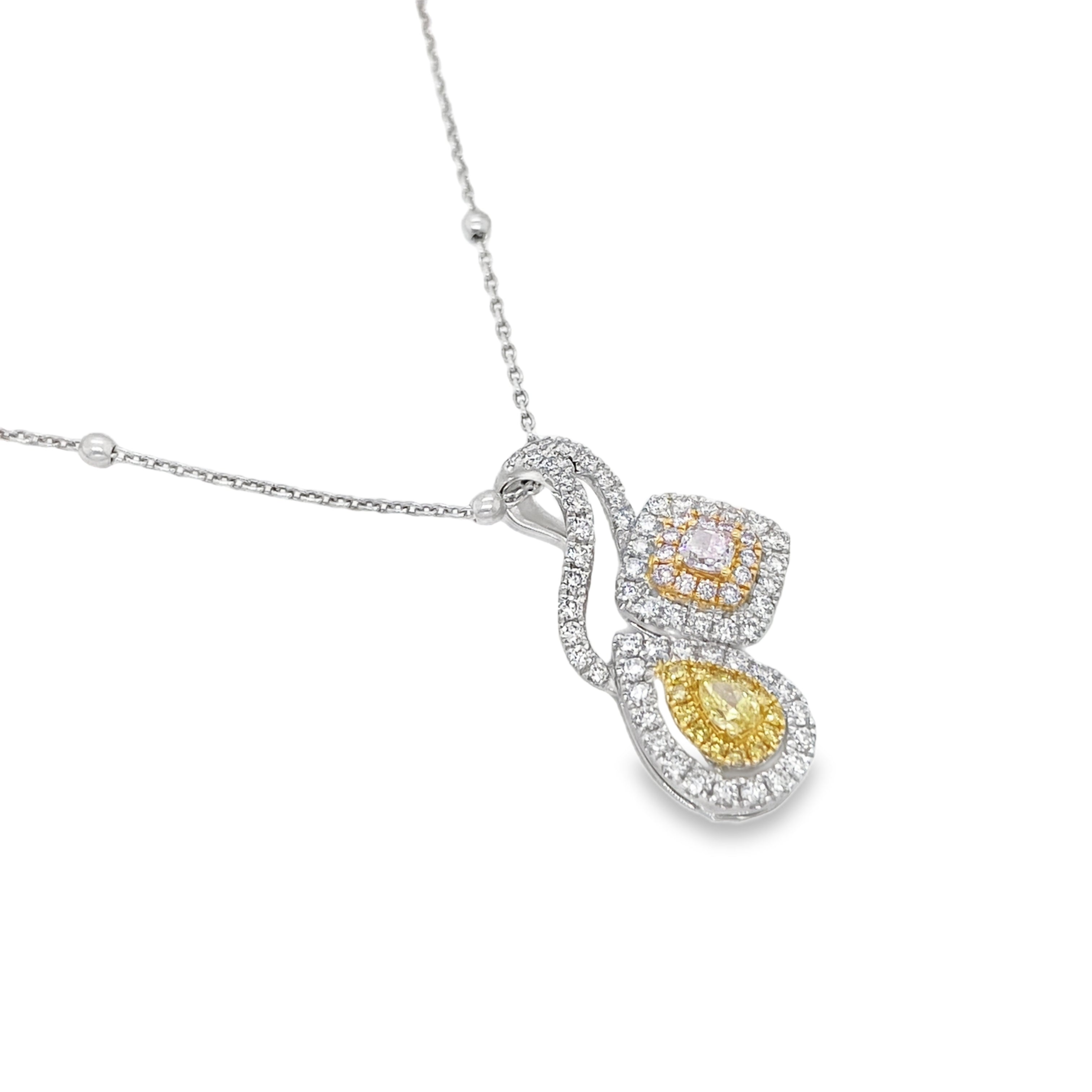 Fancy Pink & Yellow Diamond Combination Pendant