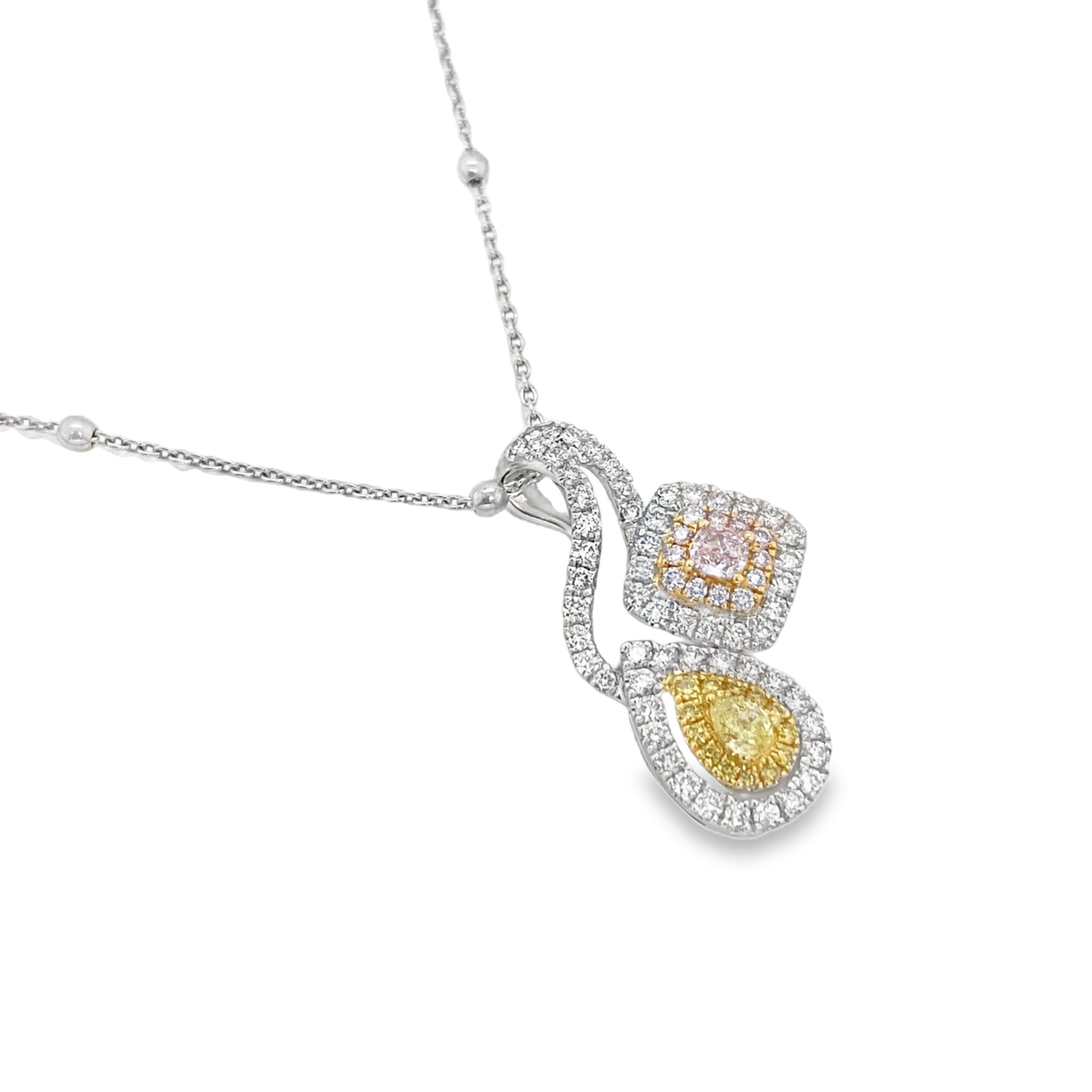 Fancy Pink & Yellow Diamond Combination Pendant