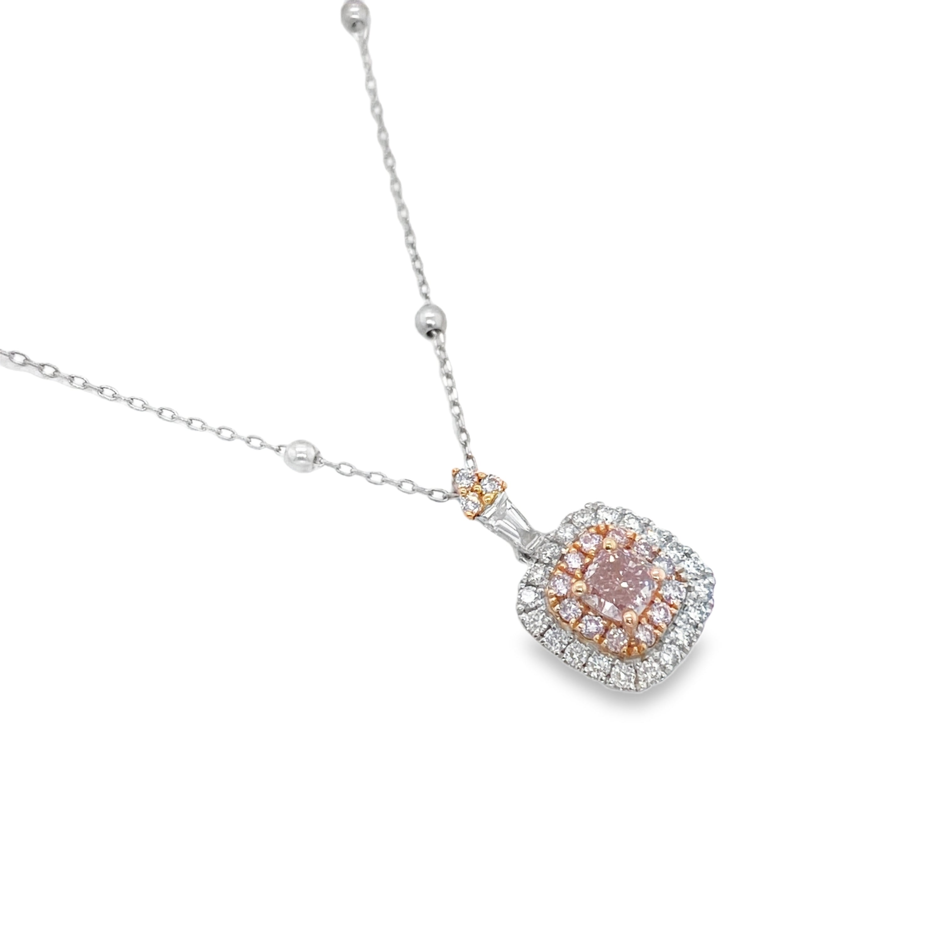 Fancy Pink Cushion Diamond Pendant