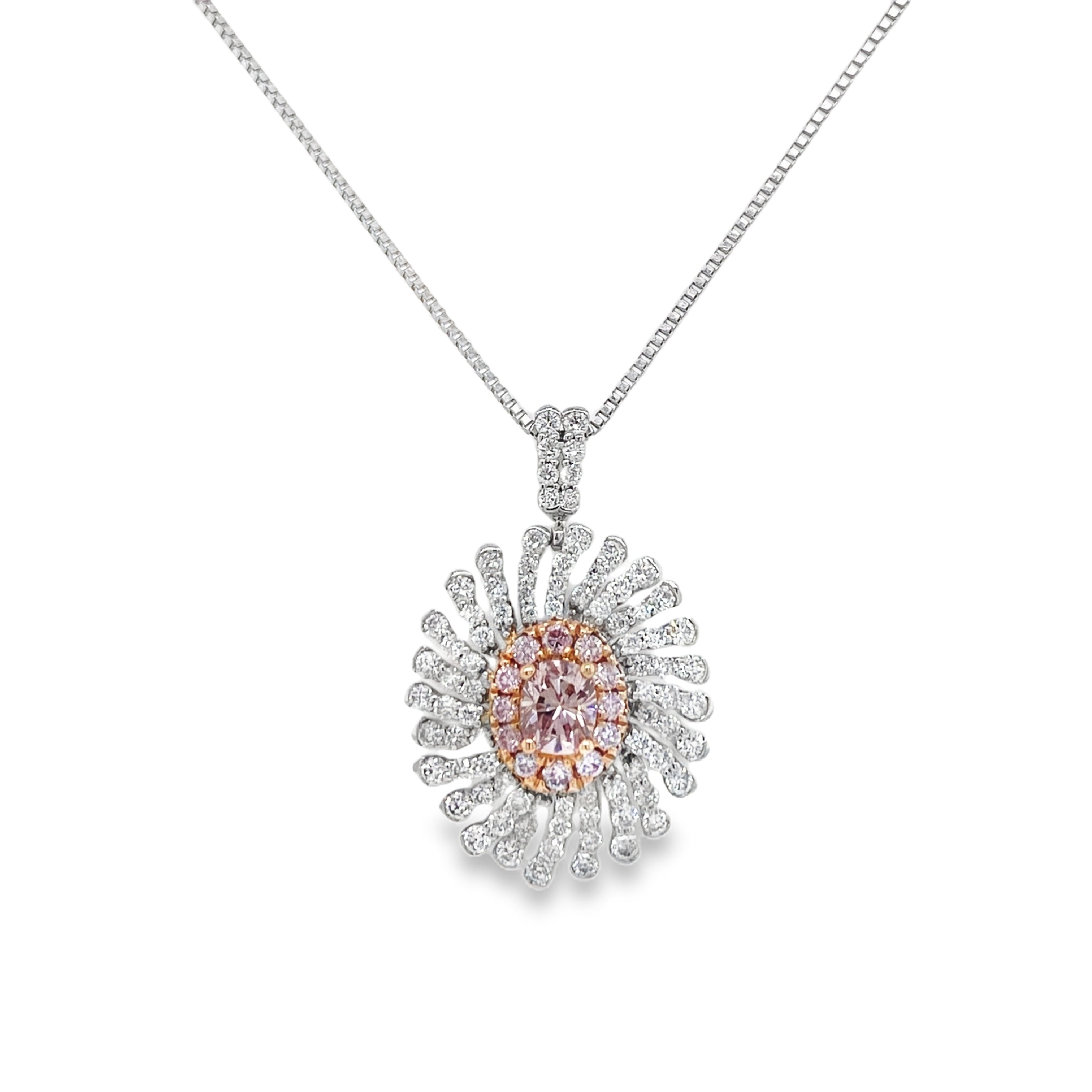 Fancy Pink Cushion Diamond Pendant