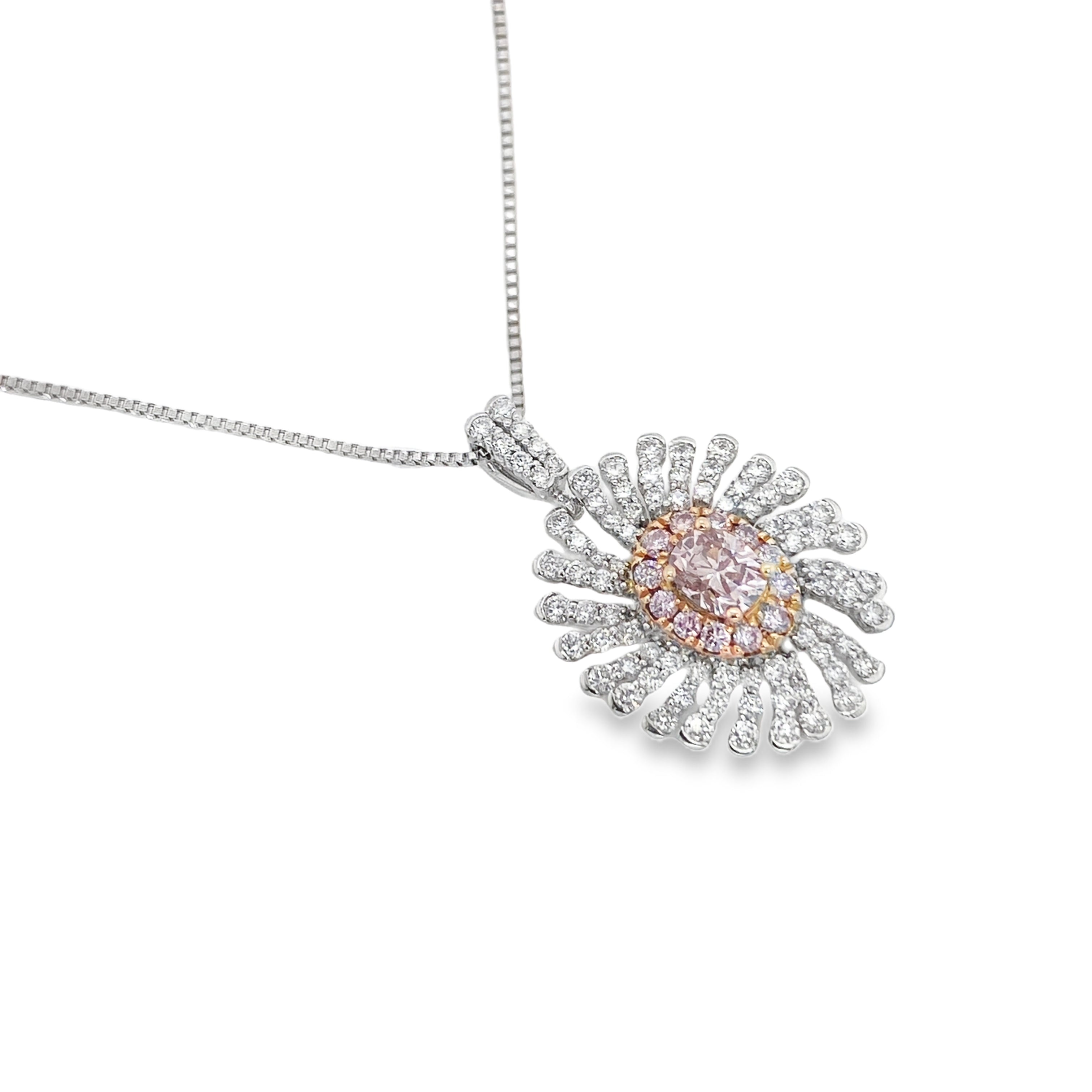 Fancy Pink Cushion Diamond Pendant