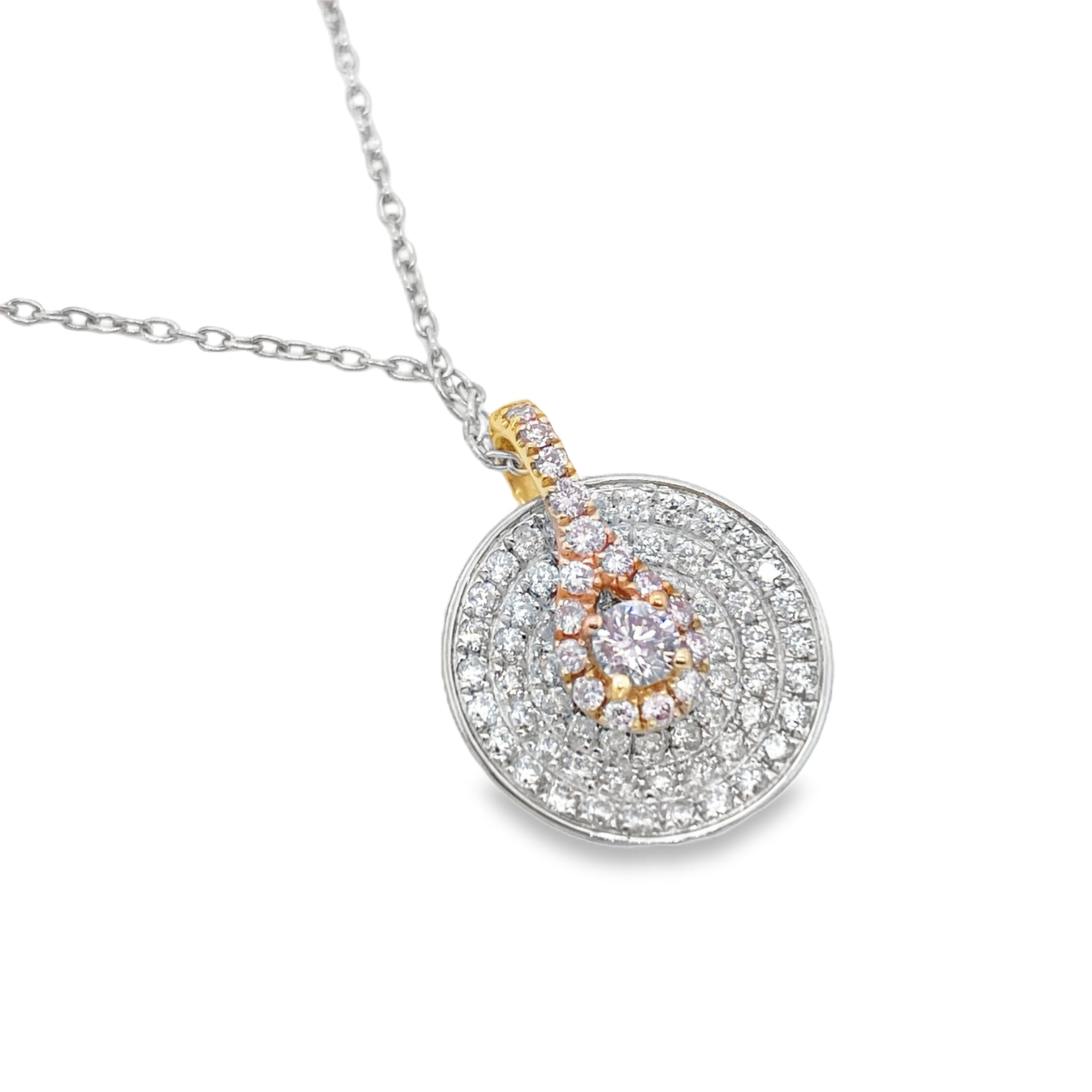 Fancy Light Purplish Pink Diamond Circular Plate Pendant