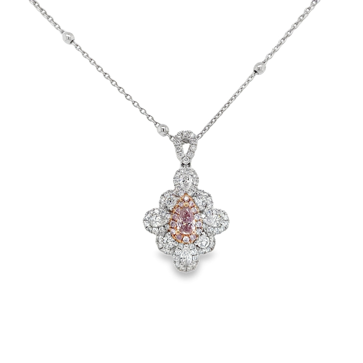 Fancy Purplish Pink Pear Diamond Pendant