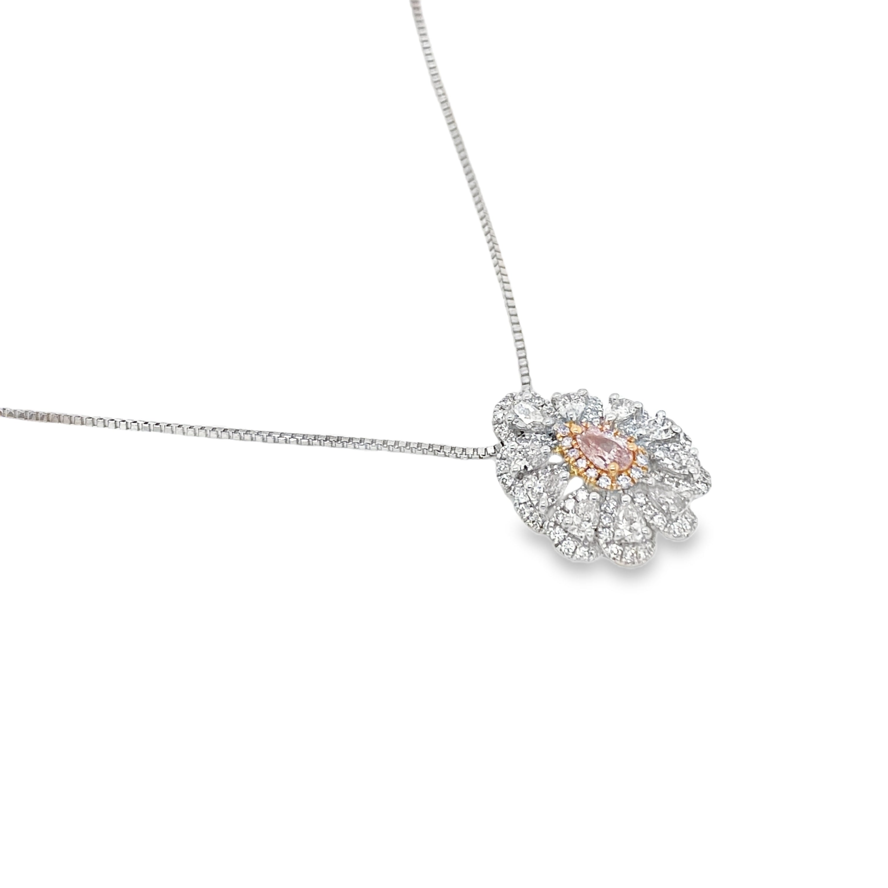 Fancy Light Pink Pear Diamond Pendant