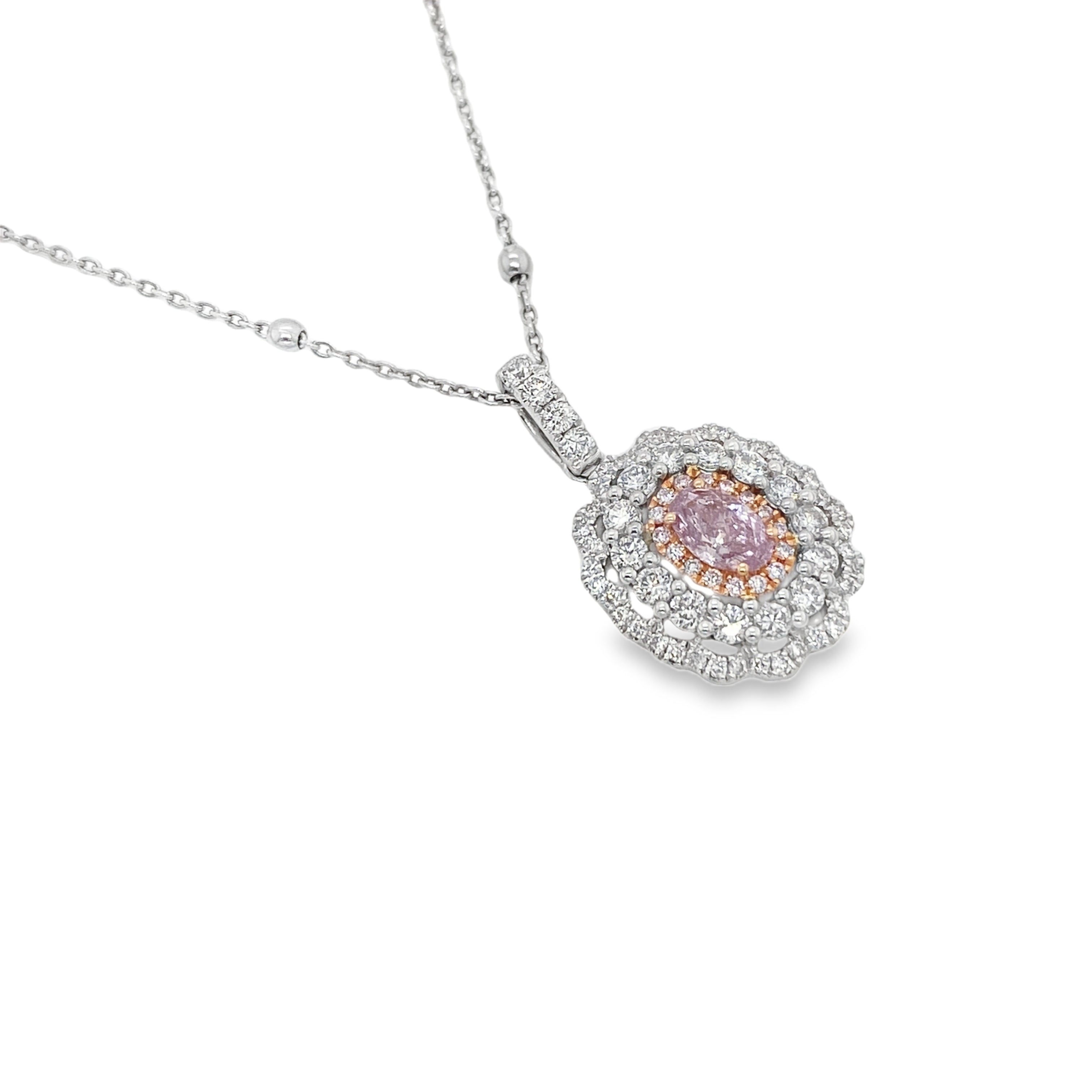 Fancy Purplish Pink Oval Diamond Pendant