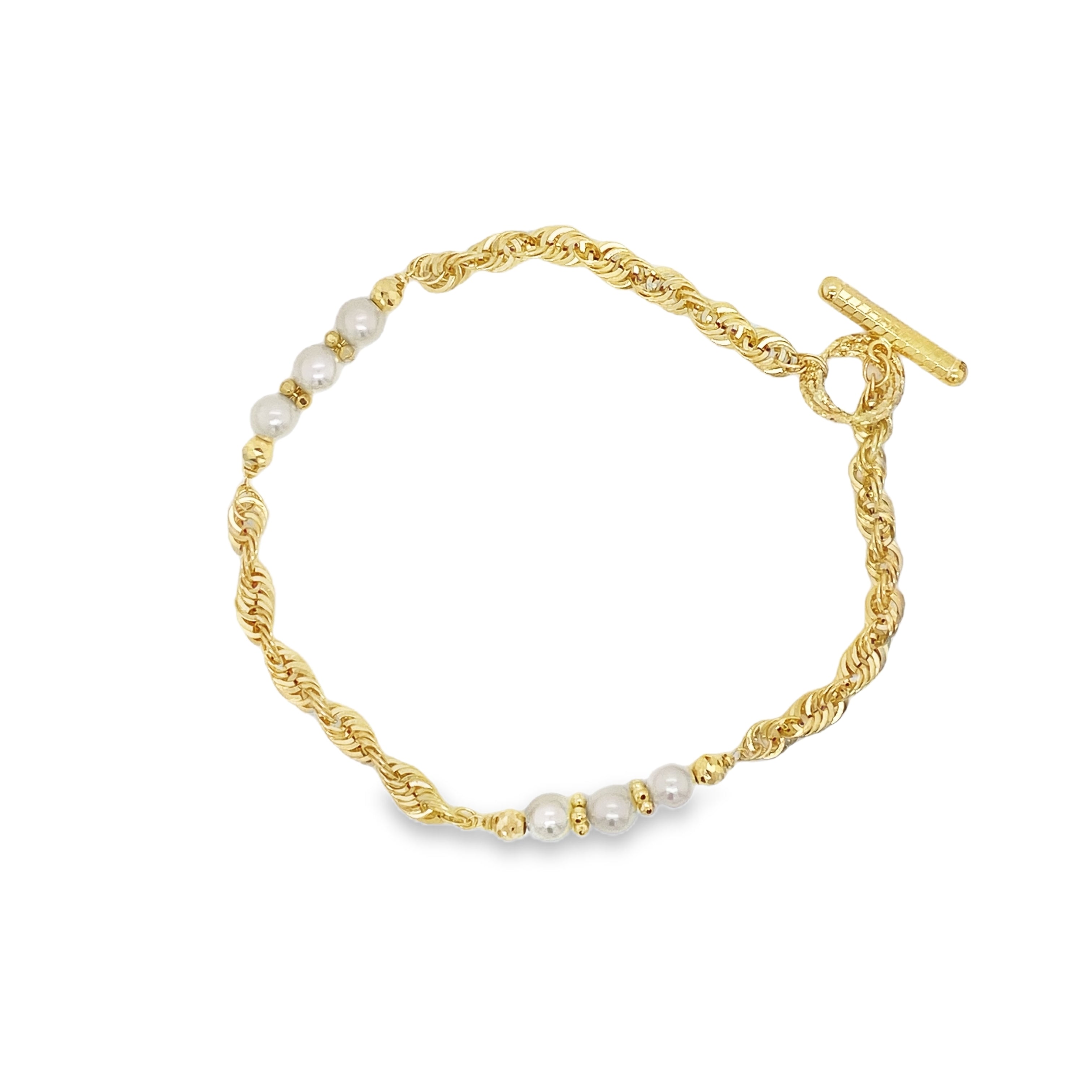 Rope Chain Bracelet with Pearls