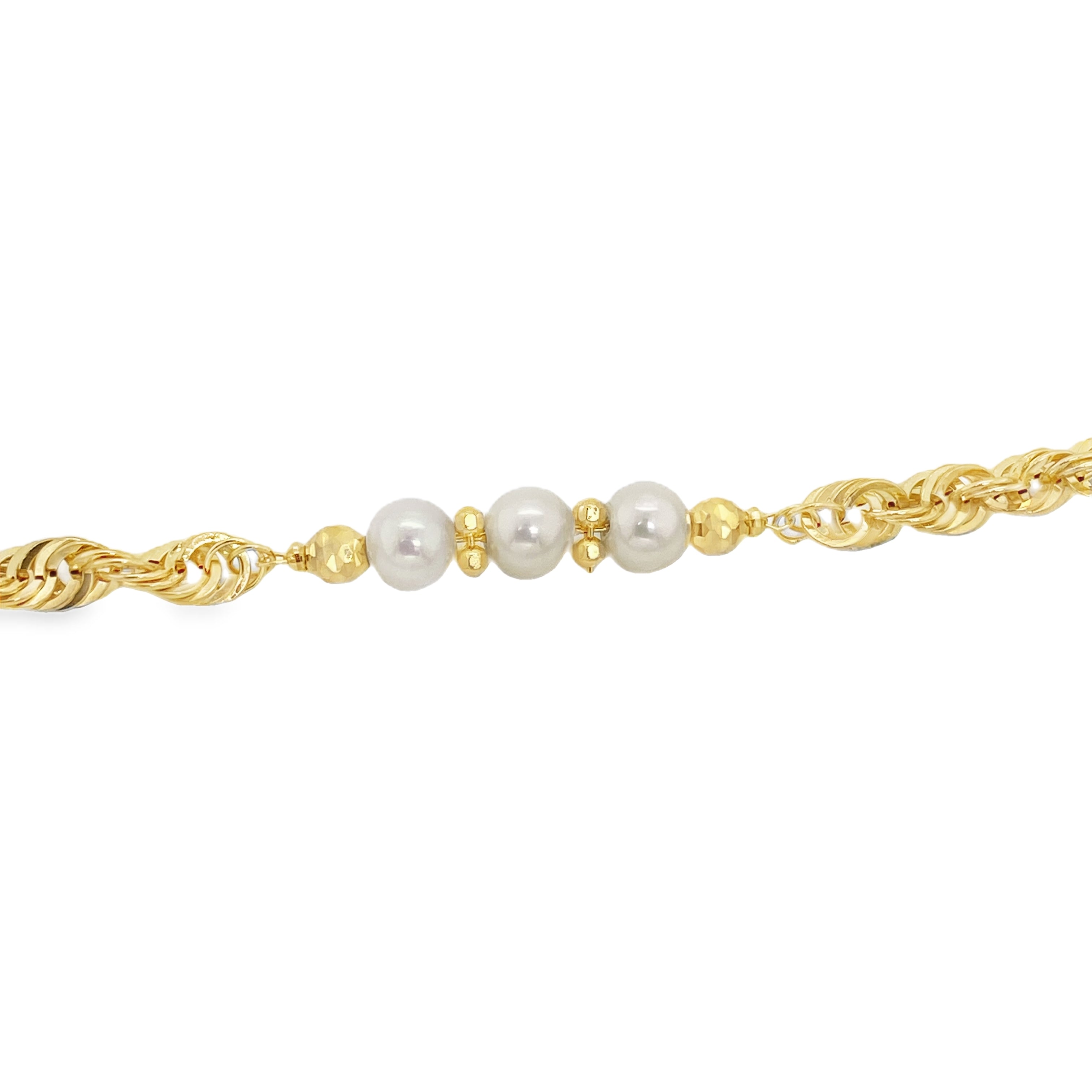 Rope Chain Bracelet with Pearls