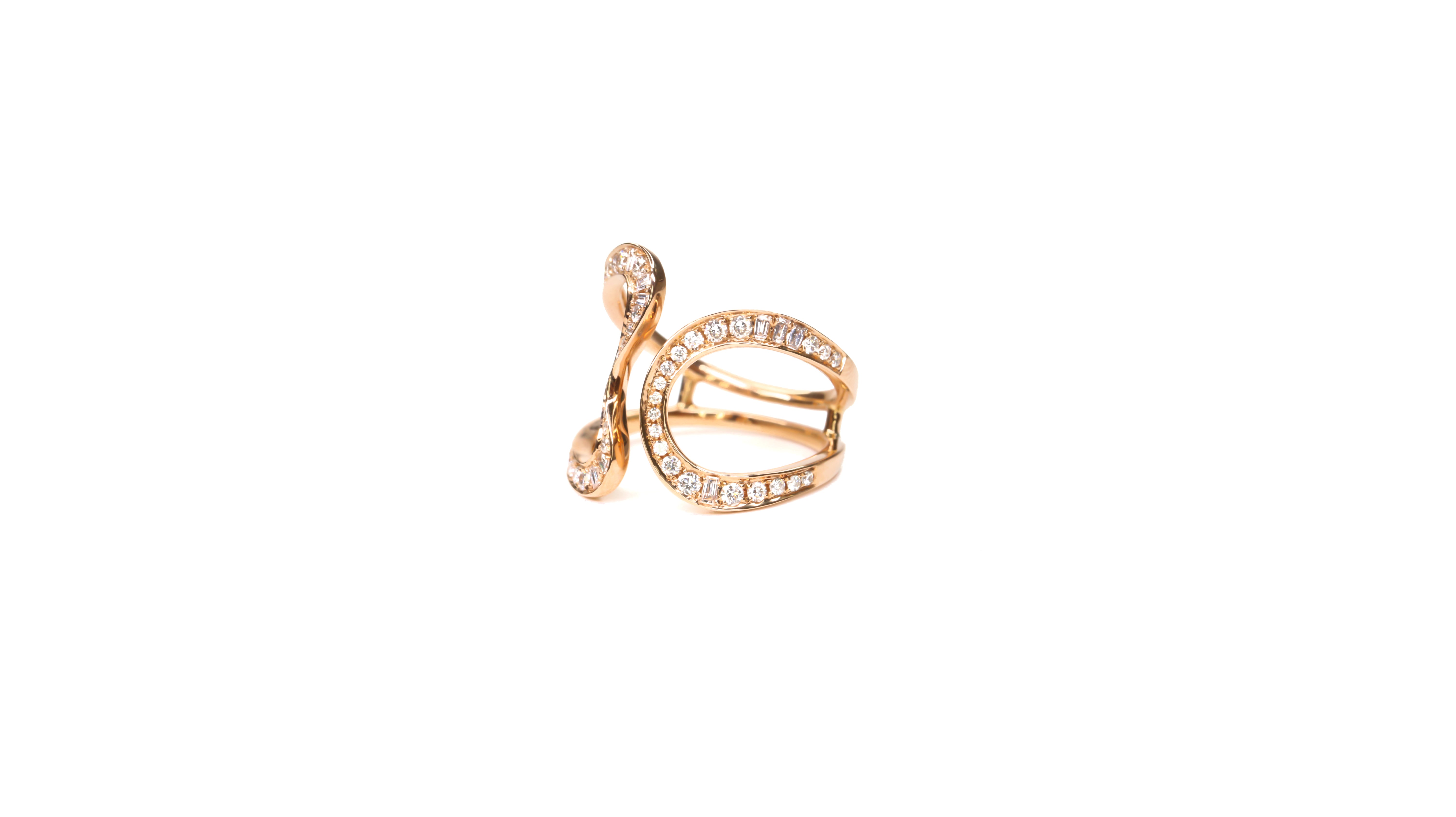Gold Ring with Sparkling 0.45 Ct Diamonds