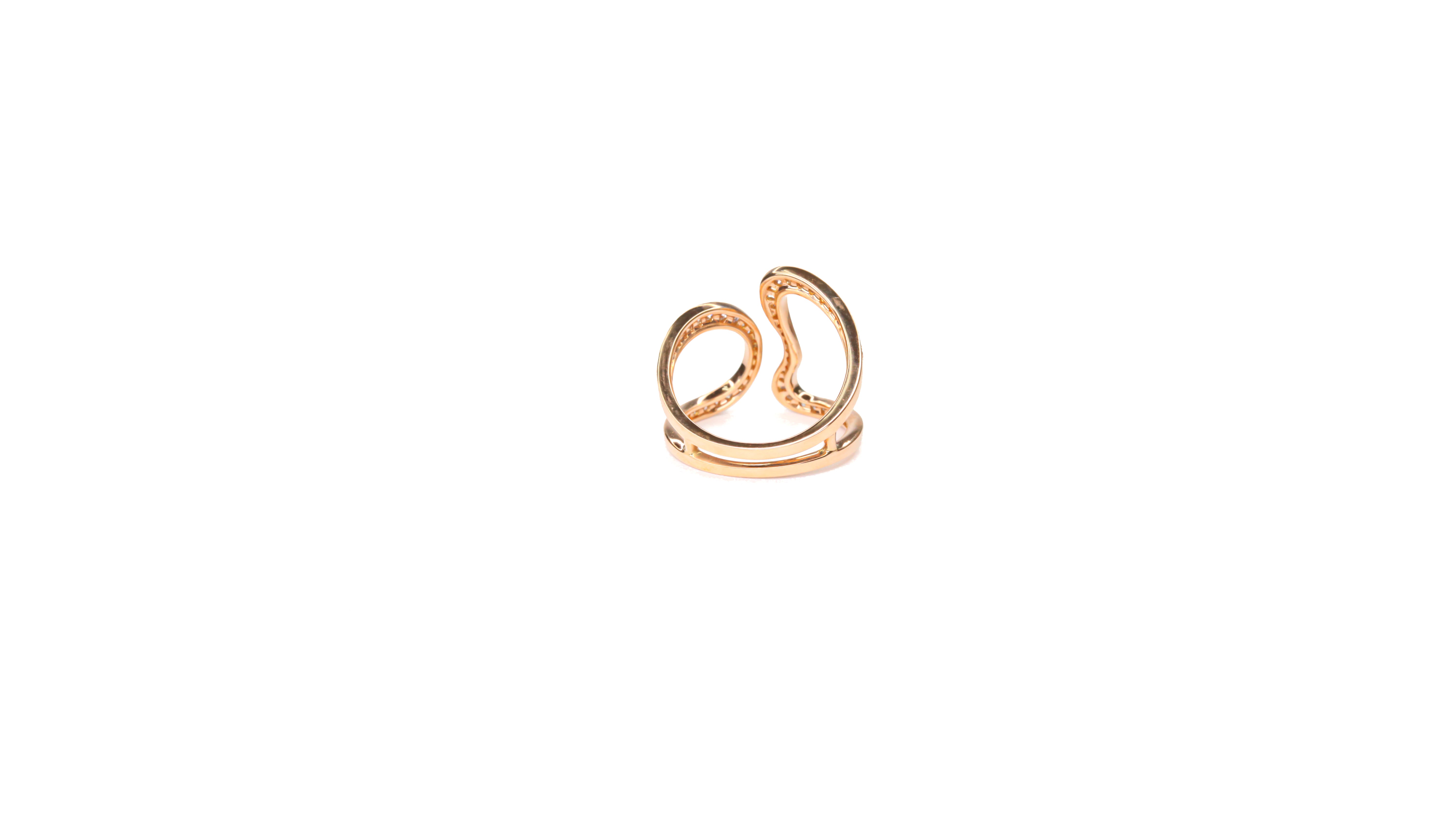 Gold Ring with Sparkling 0.45 Ct Diamonds