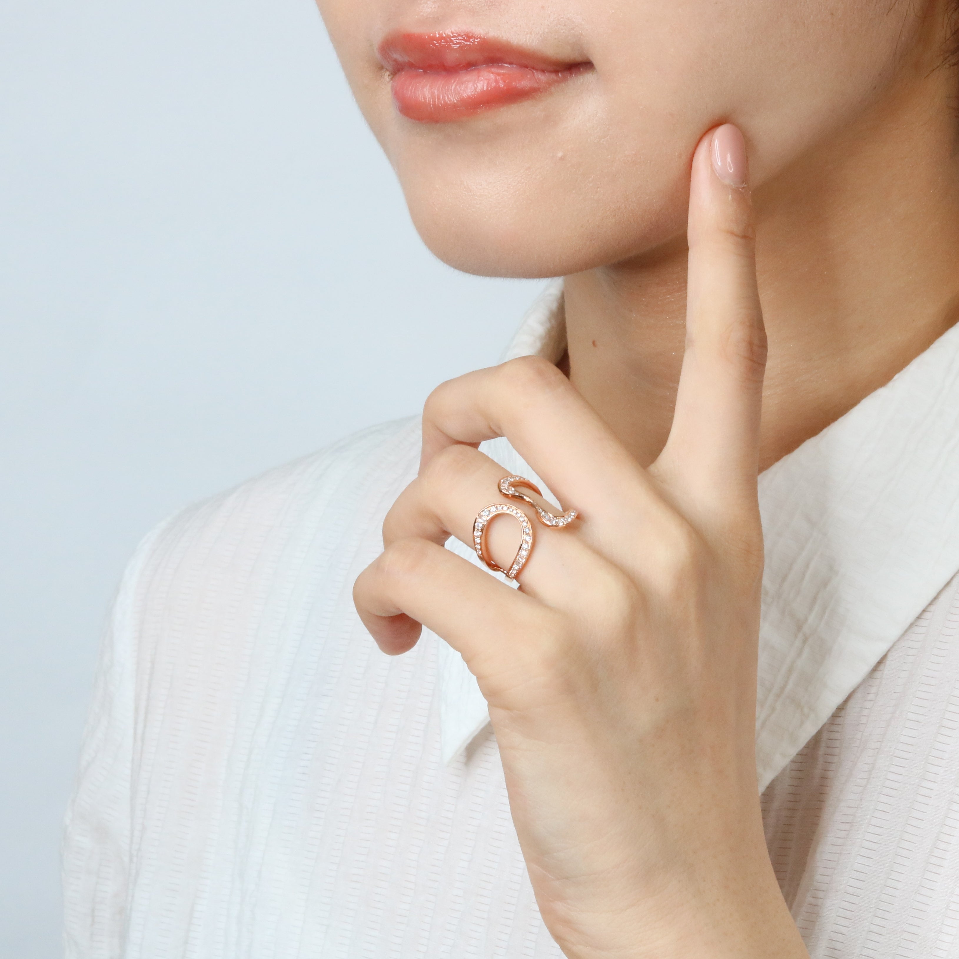 Gold Ring with Sparkling 0.45 Ct Diamonds