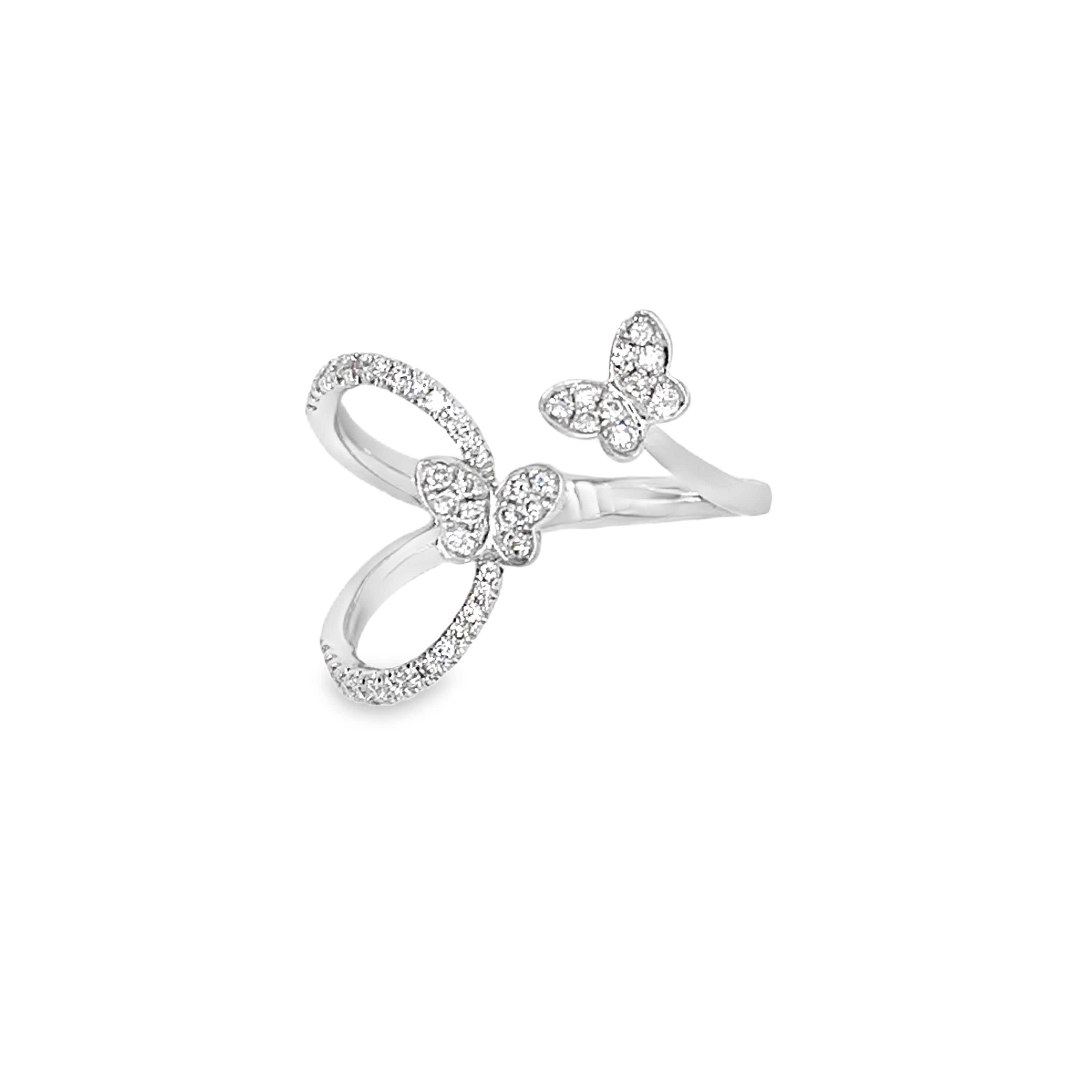 Butterfly Diamond Open Ring